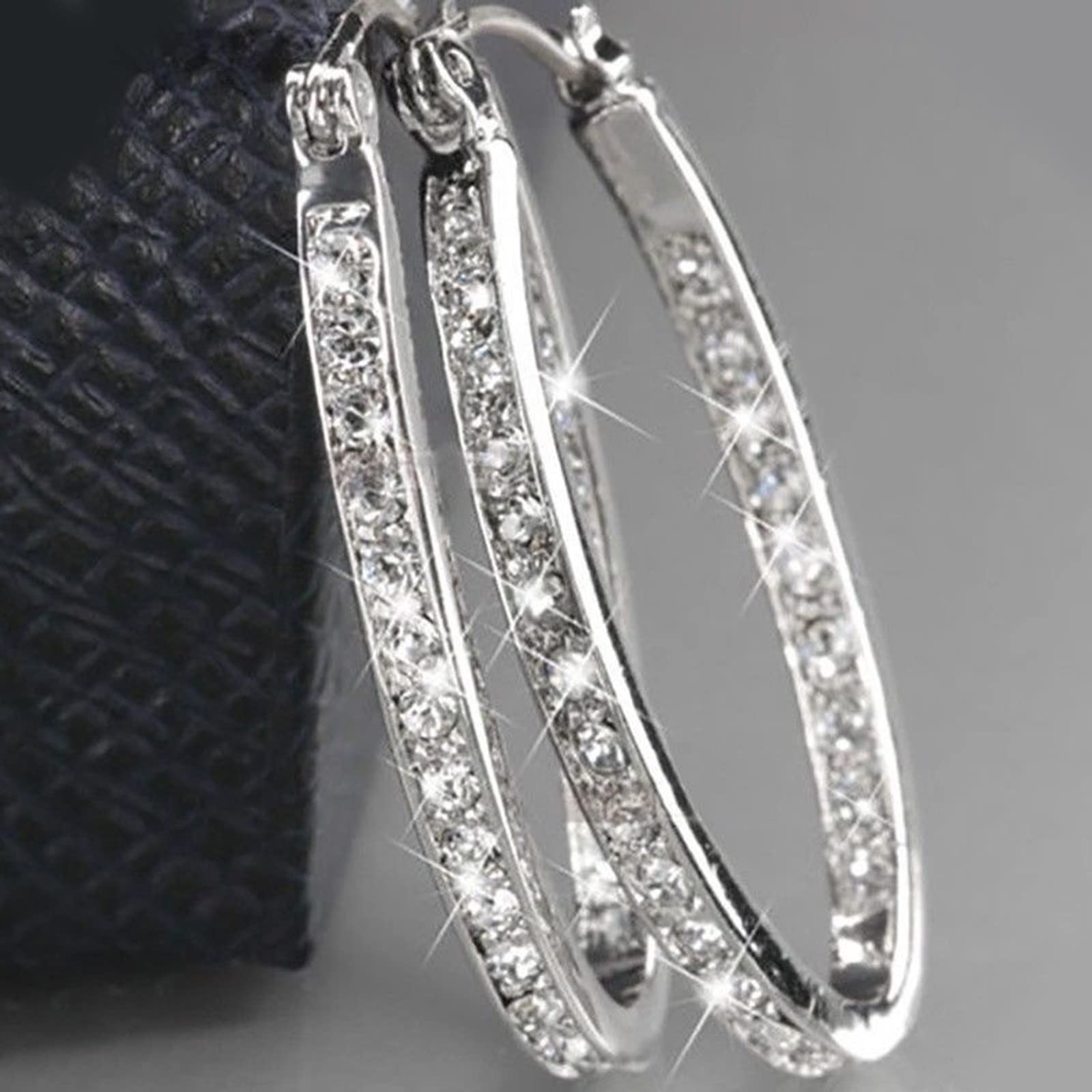 1 dollar items only Elegant Temperament Hoop Earrings Hypoallergenic Cubic Zirconia Loops Earring Fashion Party Banquet Jewelry Valentine's Day Gifts,pct-off 50-90 clearance,clearance items