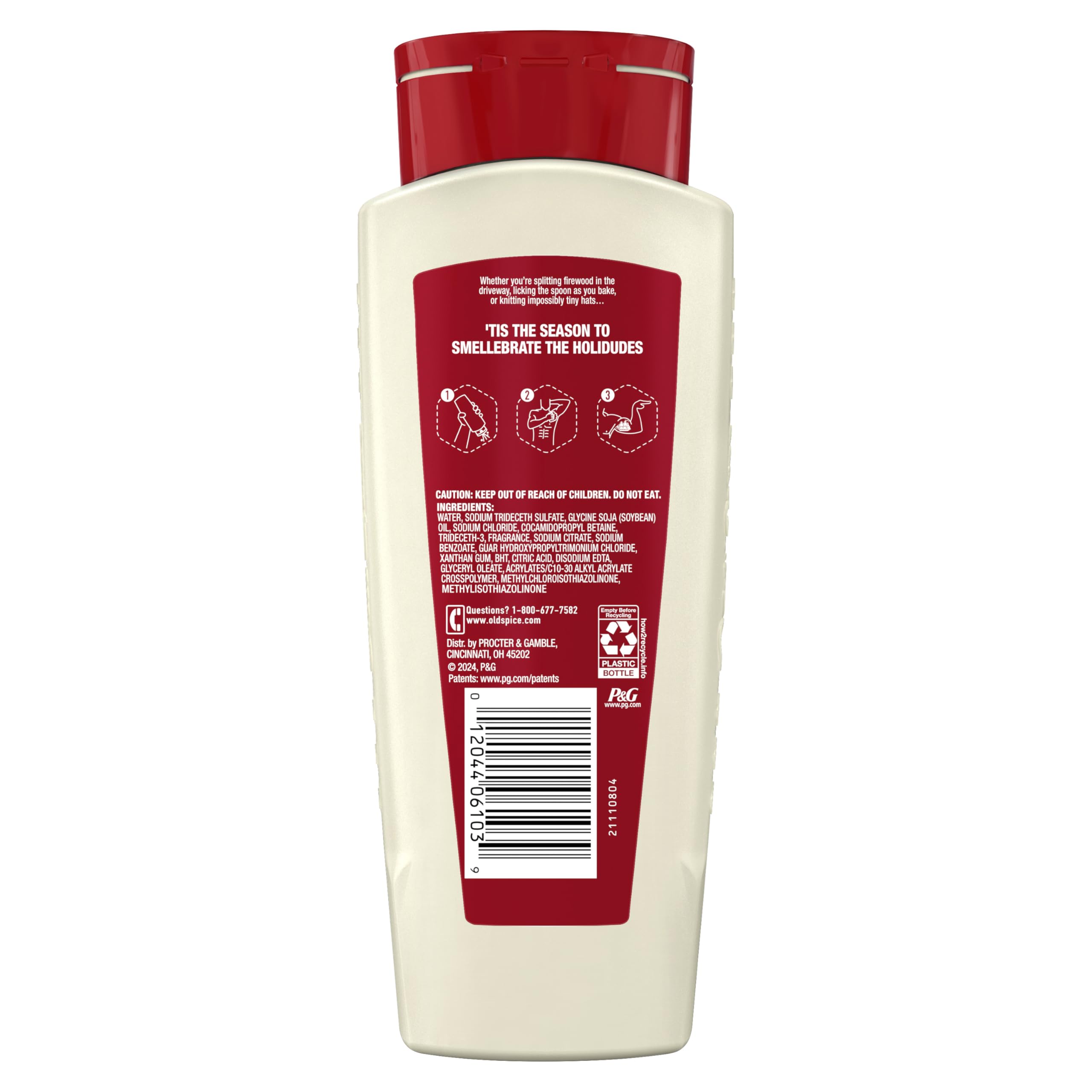 Old Spice Body Wash for Men, Holidudes Limited Edition, 24/7 Holiday Freshness, Lasting Scent and Rich Lather, Stocking Stuffer, Snickerdudel Sugar Cookie Scent, 16 fl oz