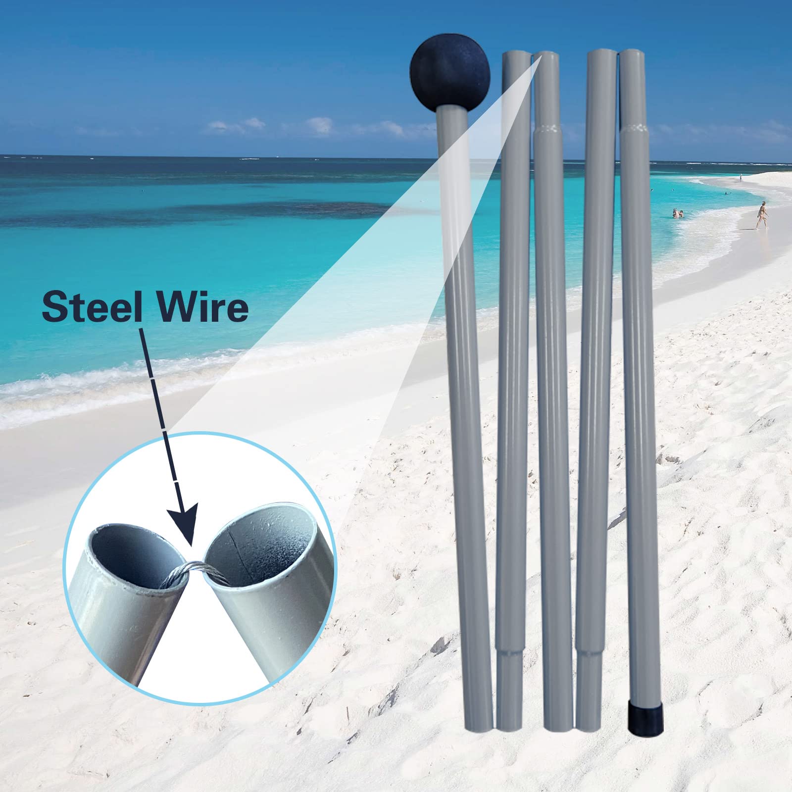 Beach Canopy Beach Tent Sun Shelter 11X11 FT Include Beach Blanket UPF50+ Sun Protection Windproof Ropes 4 Poles Carry Bag Easy to Set Up Extra Large for Outdoor Camping