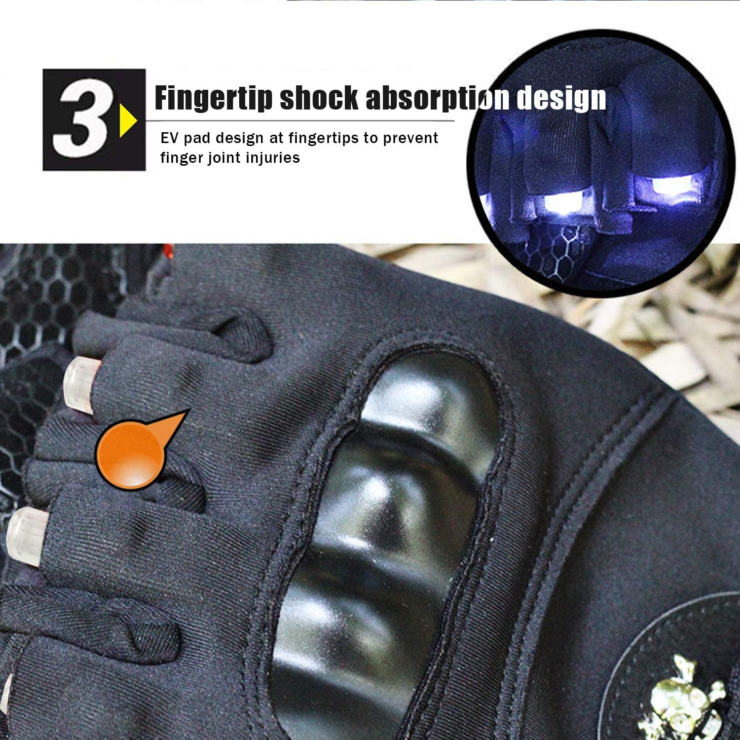 Cyuanxgr LED Flashlight Gloves, Half Finger Lighted Gloves Gifts for Men Women, Flashlight Gloves with 8 LEDs Stocking Stuffers Cool Gadgets Christmas Birthday Gifts for Men and Women