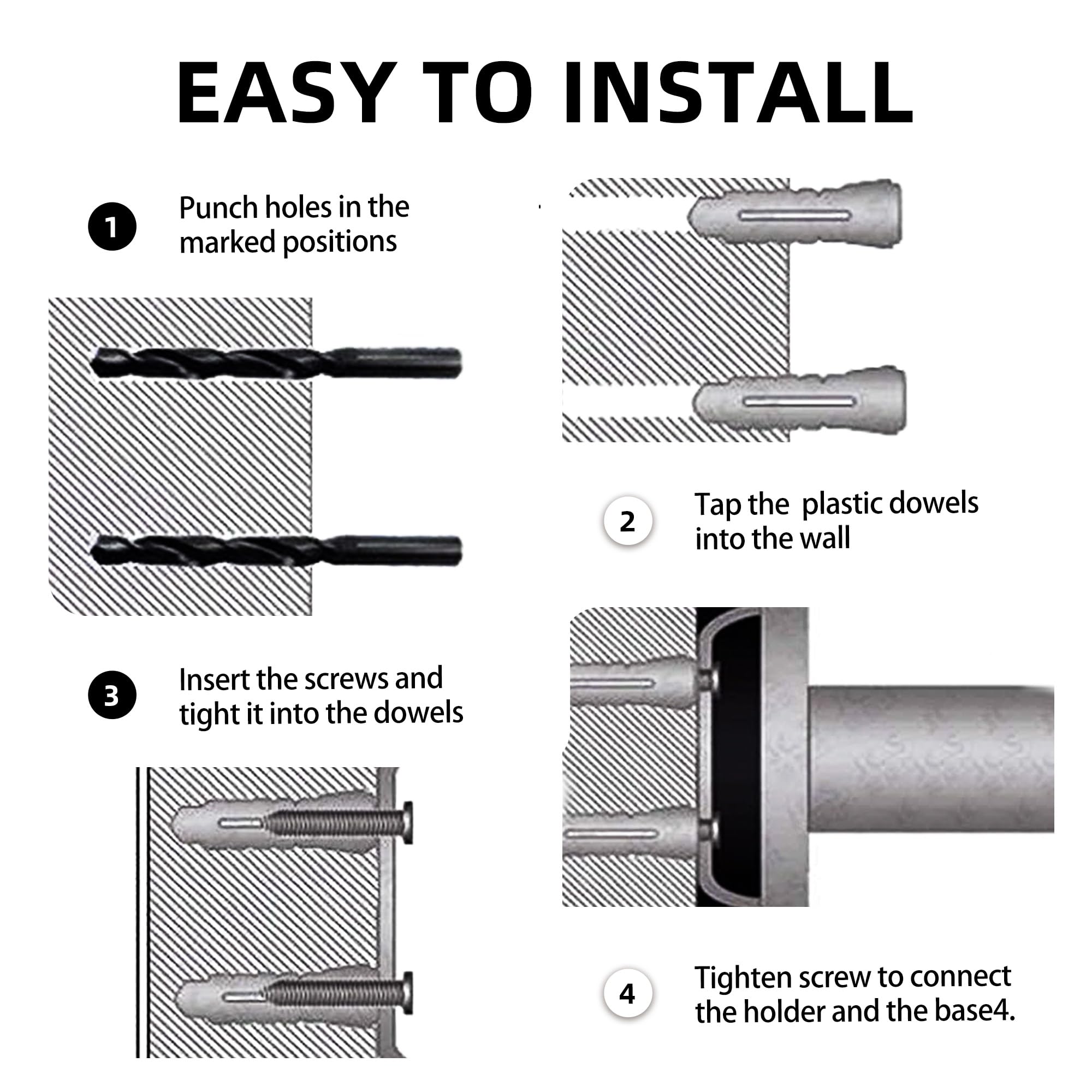 Bathroom Hair Dryer Holder Hair Care Tools Holder Wall Mount Chrome Finished Stainless Steel