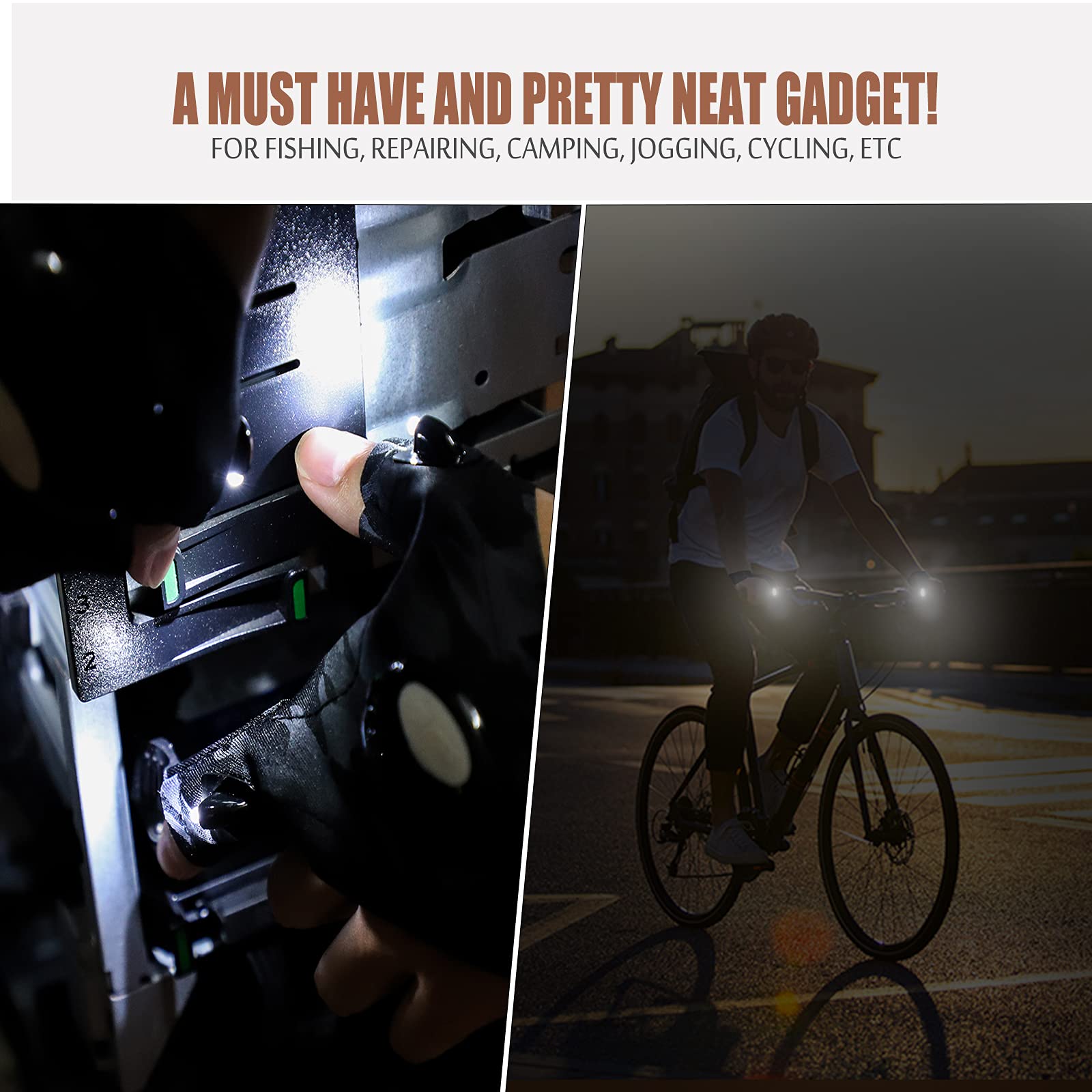 Mylivell Handsfree LED Flashlight Gloves, Unique Gift for Men Women Dad Him Boyfriend Husband, Ideal for Fishing Camping Repairing Bright Flexible Lighted Gloves Fathers Day Christmas Birthday Gifts