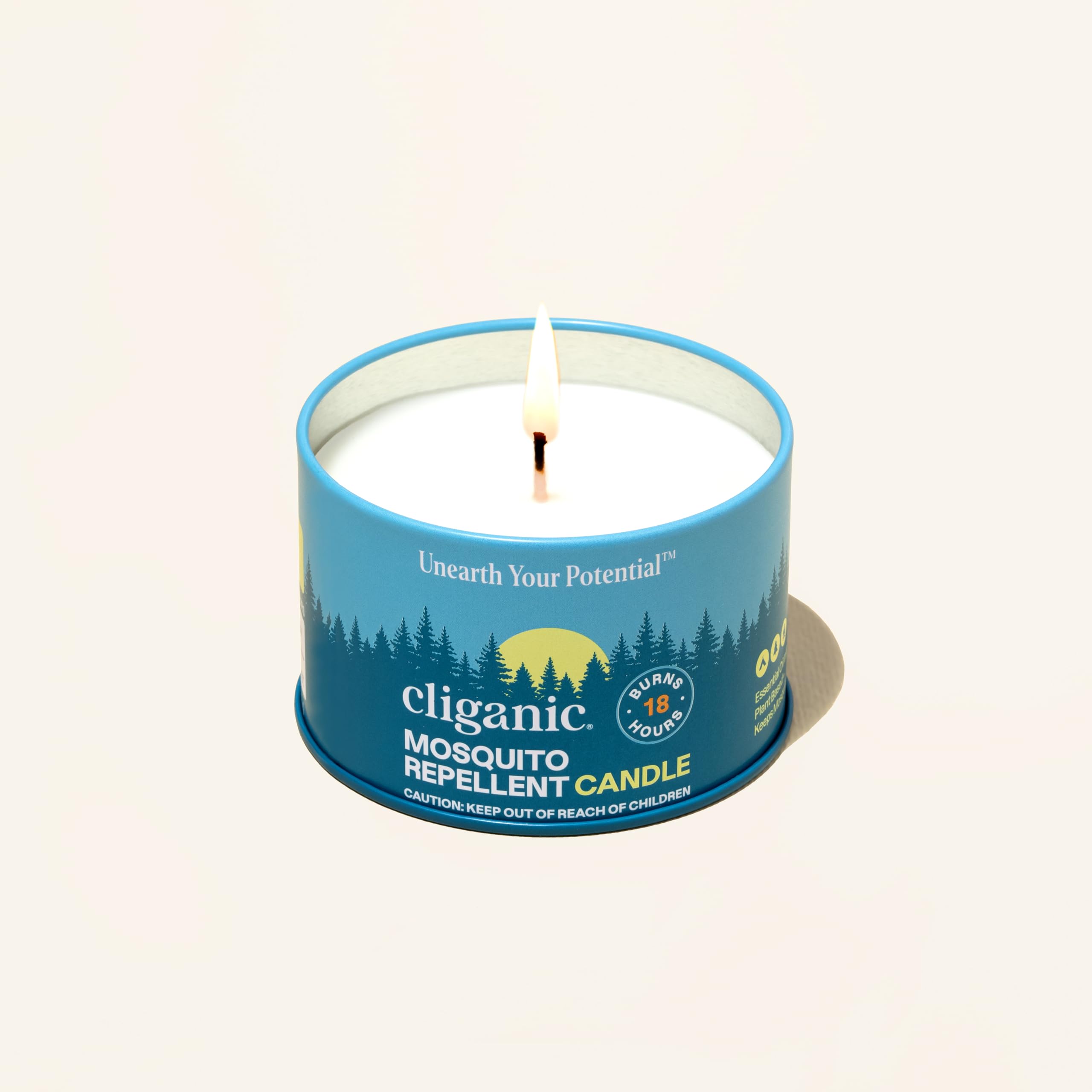 Cliganic Natural Mosquito Repellent Candle (Pack of 2) | Citronella, DEET Free, Essential Oil Infused for Outdoor, Camping | Burns 18 Hours