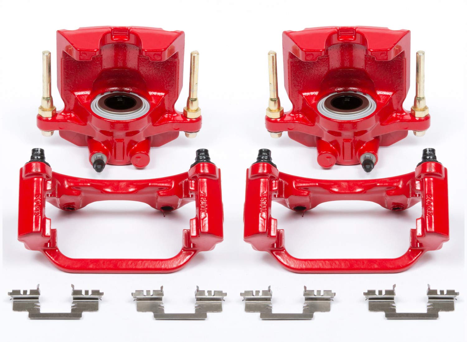 Power Stop S5030 Rear Pair of High-Temp Red Powder Coated Calipers For Cadillac Escalade Chevy Avalanche Silverado 1500 Suburban 1500 Tahoe Sierra 1500 Yukon XL 1500 Yukon Denali