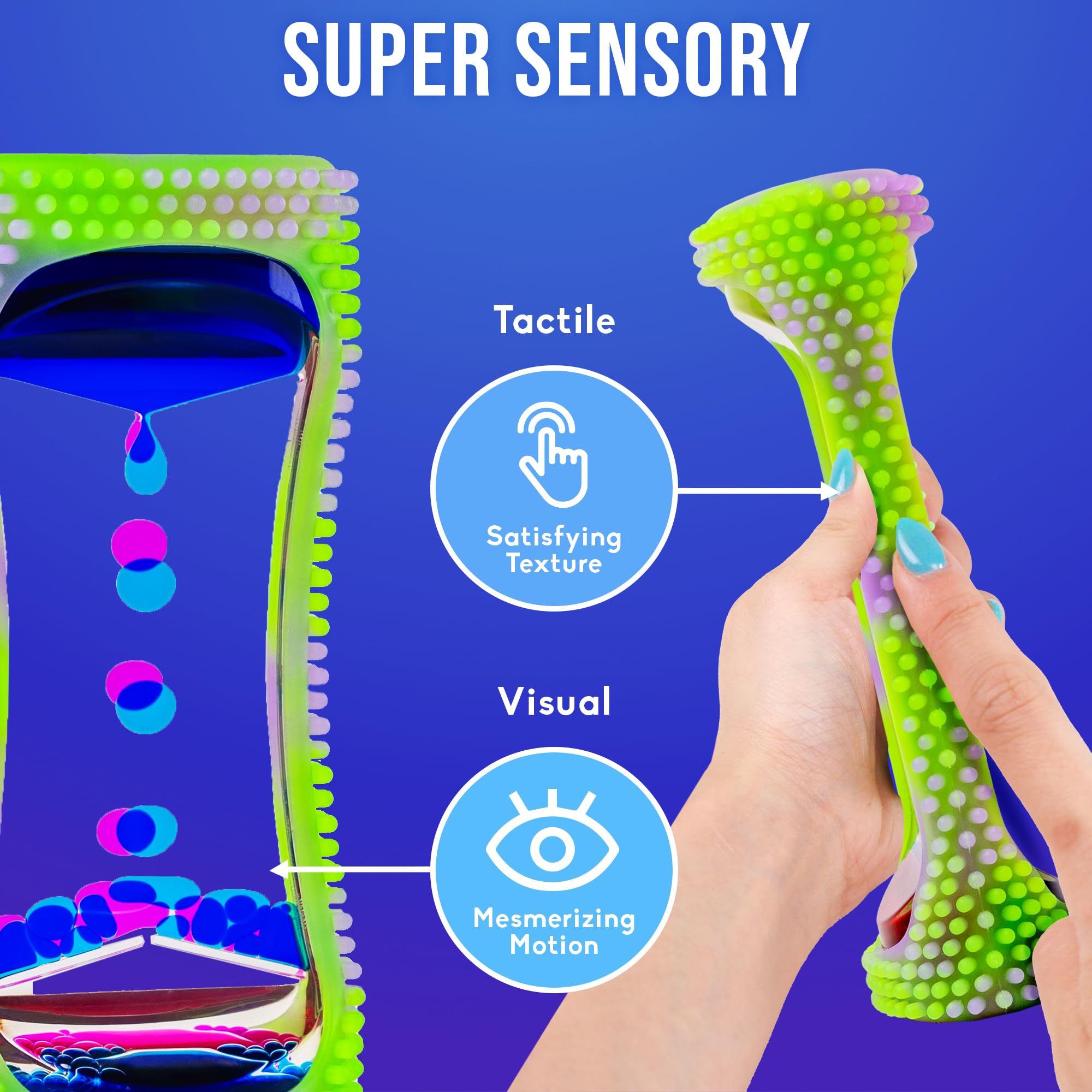 BUNMO Stocking Stuffers for Kids - Liquid Motion Bubbler Sensory Toys - Liquid Timer - Kids Stocking Stuffers - Colorful Bubble Fidget Timer for Desk & Travel - Glow in The Dark