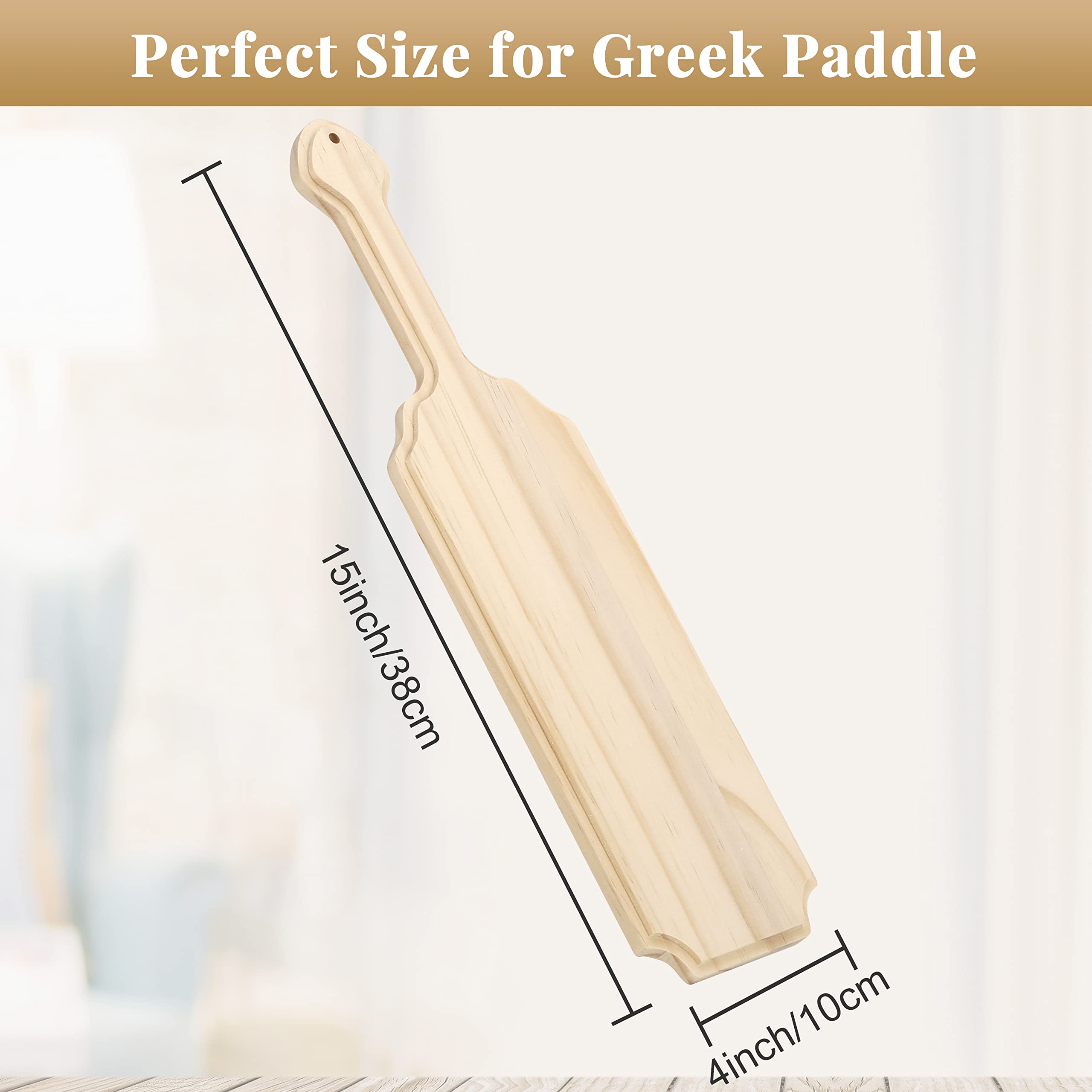 Caydo 15 Inch Unfinished Wooden Paddle, Greek Fraternity Paddle, Solid Pine Sorority Paddle for DIY Arts Decoration