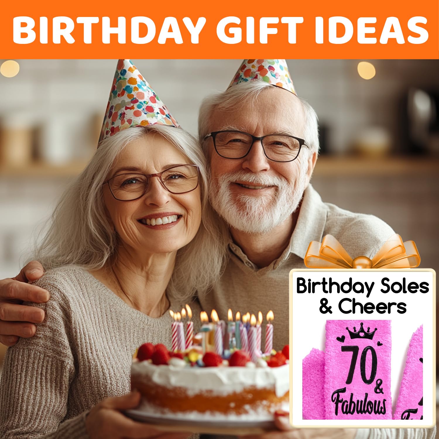 HAPPYPOP 70th Birthday Gifts ideas for Women - Socks for 70 Year Old Elderly Lady, Best Birthday Gifts for Women in Their 70