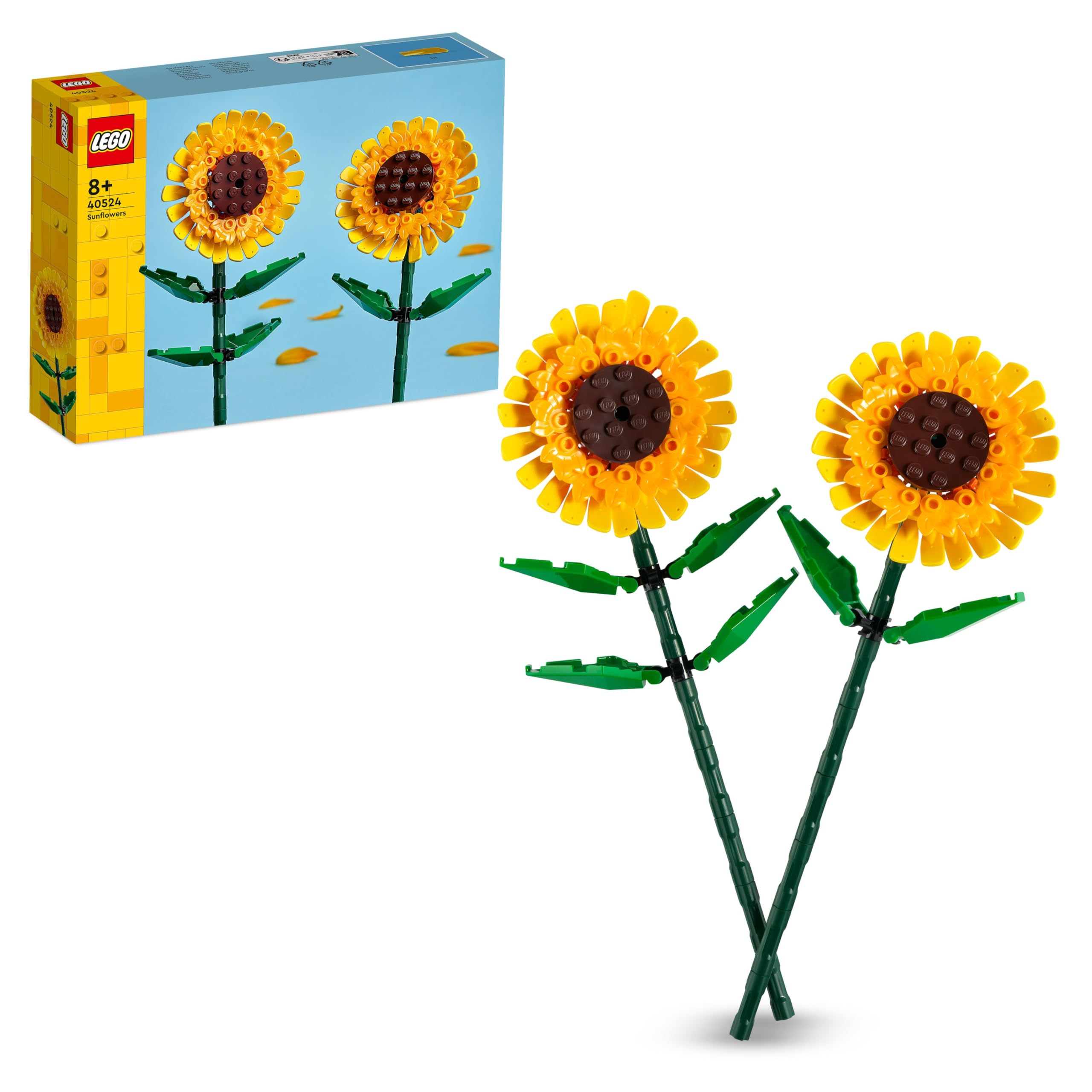 LEGO Sunflowers - Building Toy for Kids, Girls & Boys Ages 8+ - Artificial Sunflowers for Home Decor & Display - Stocking Stuffer and Gift Idea for Christmas - 40524