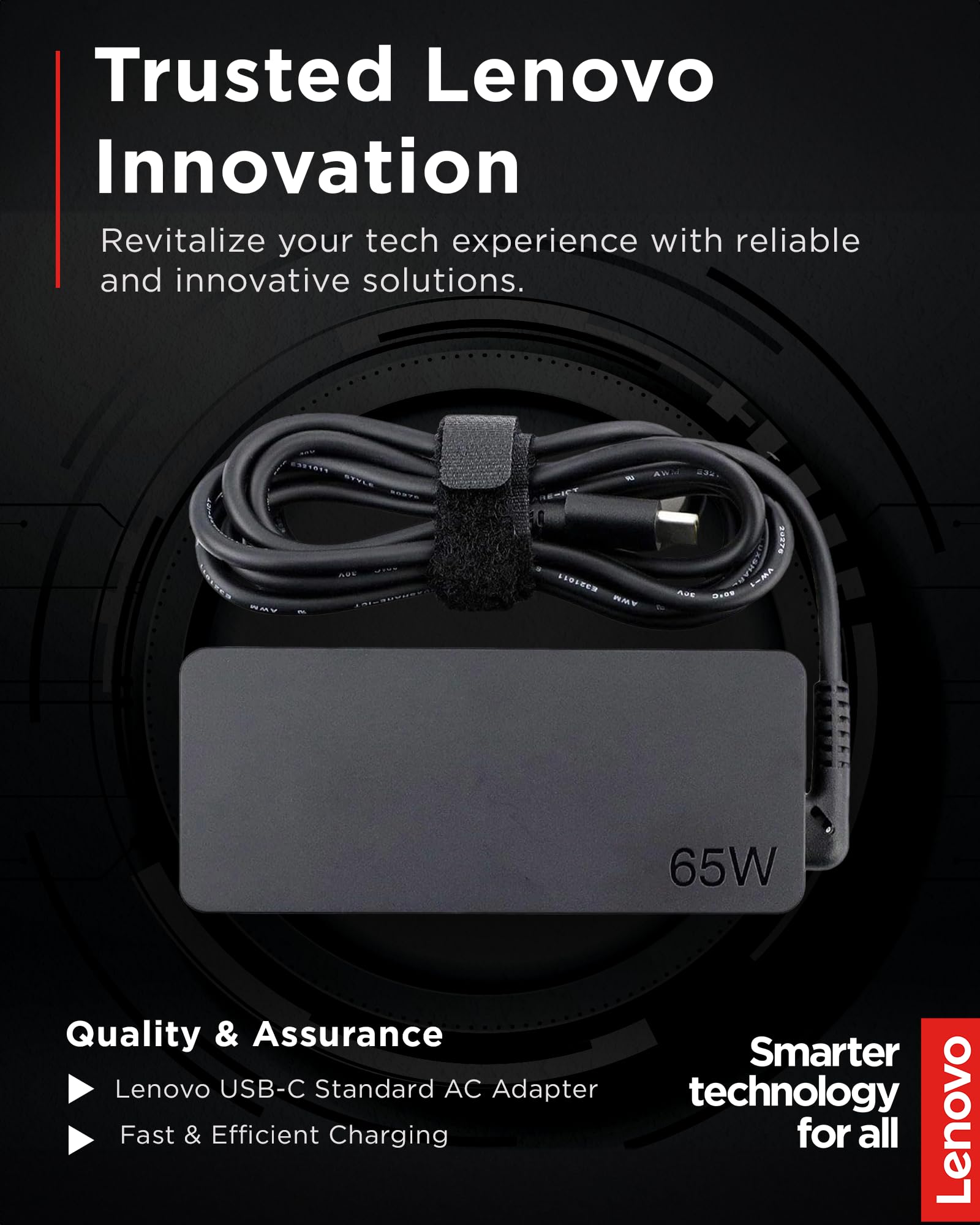 Lenovo USB-C 65W AC Adapter (UL) - 65 W - 5 V DC Output