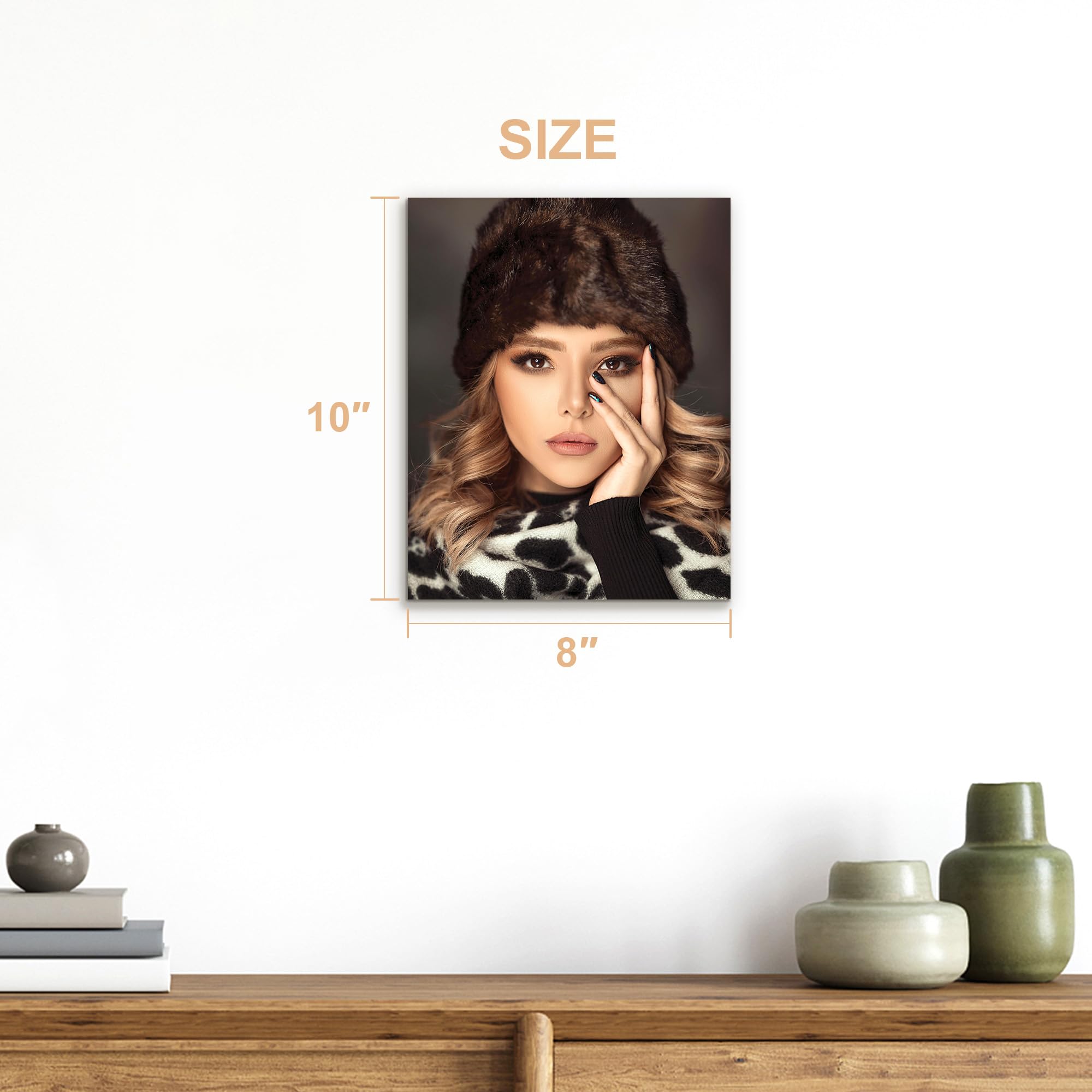 GagetElec Personalized Canvas Prints with Your Photos, Unique Gifts for Weddings, Birthdays & Festival, Custom Wall Art Decor with Personal Portrait (8" X 10")