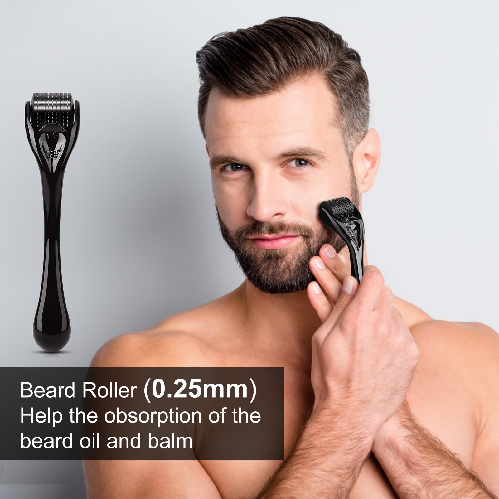 Beard Growth Kit, Beard Kit W/Beard Growth Oil, Balm, Comb, Massager for Spot/Patchy Beard, Gifts for Men Him Boyfriend Husband
