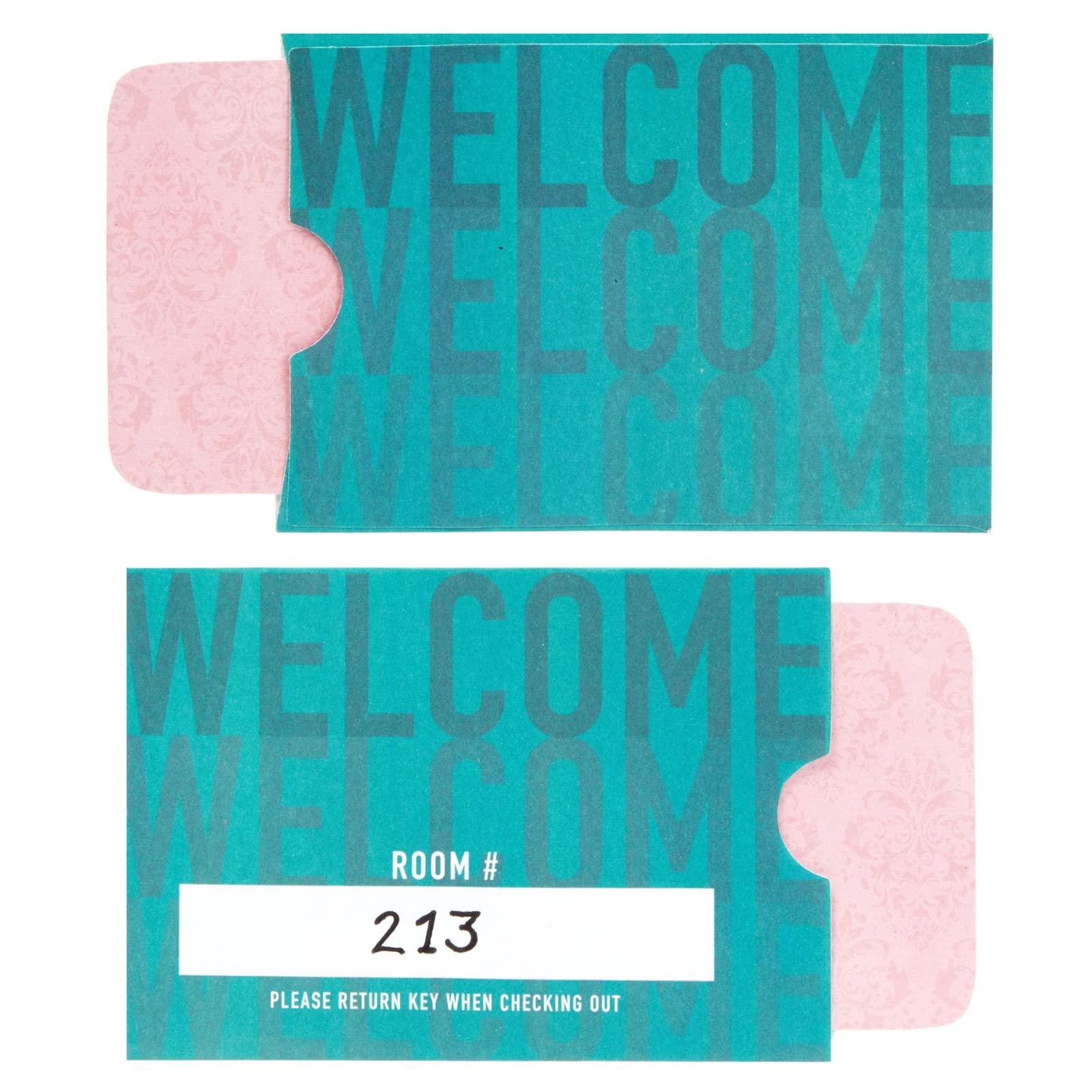 Stockroom Plus 500 Pack Hotel Key Card Envelopes - Key Sleeve Bulk Printed for Room Access, Hotel, Business, and Residents (Teal, 2.4x3.5 in)