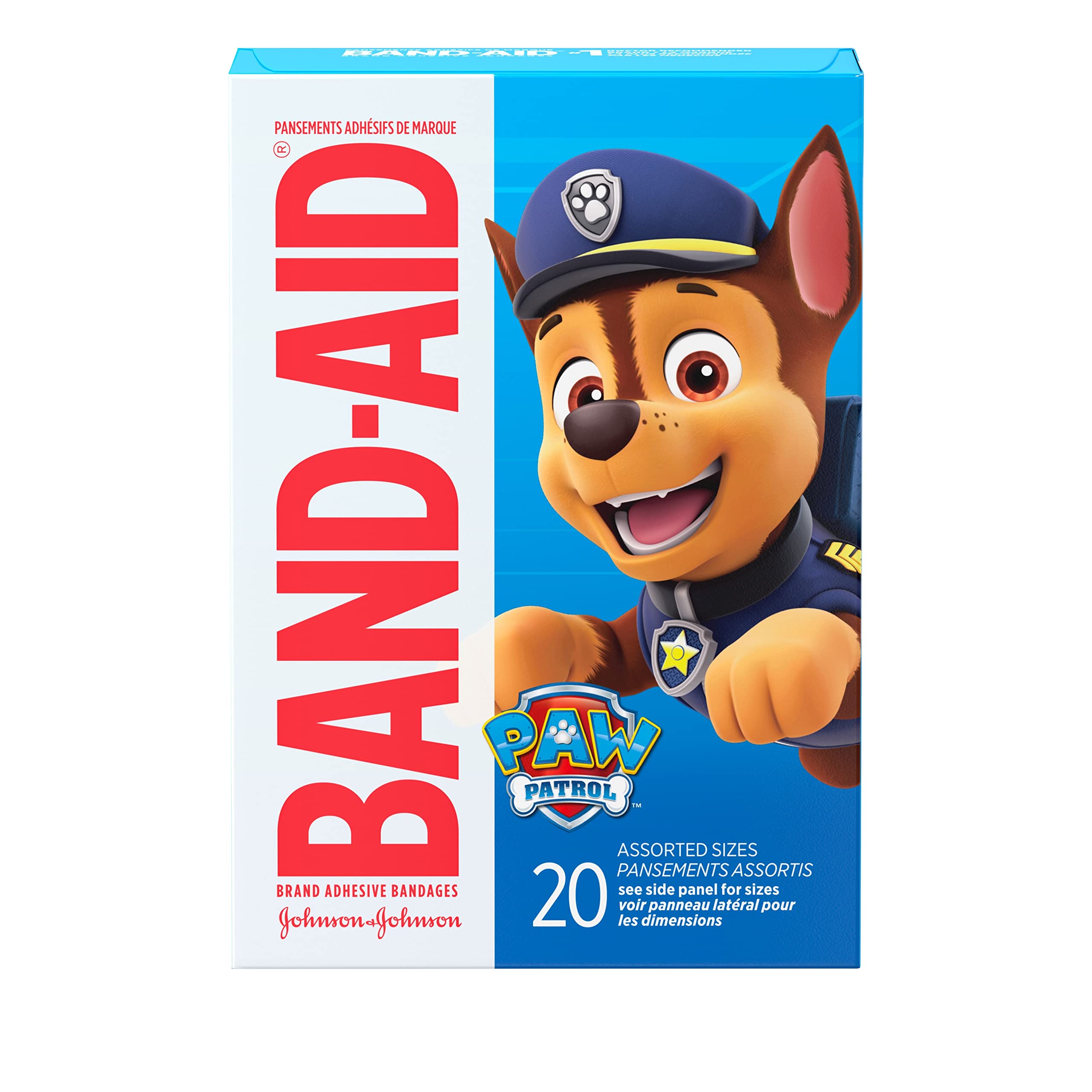 Band-Aid Brand Sterile Adhesive Individually Wrapped Bandages for Kids Featuring Nickelodeon Paw Patrol Characters, First Aid & Wound Care of Minor Cuts & Scrapes, Assorted Sizes 20 ct