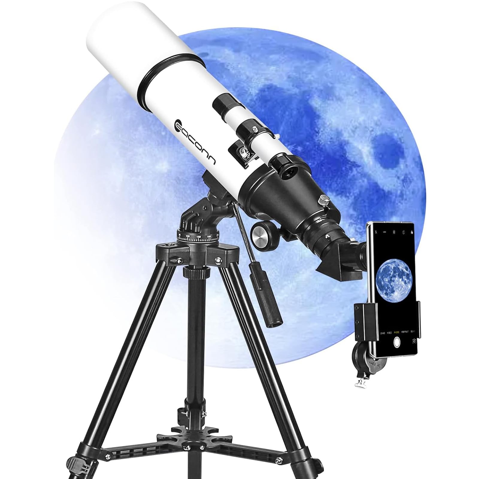 Telescopes for Adults Astronomy, 80mm Aperture 600mm Refractor Telescope for Kids & Beginners, Compact and Portable Travel Telescopio with Backpack