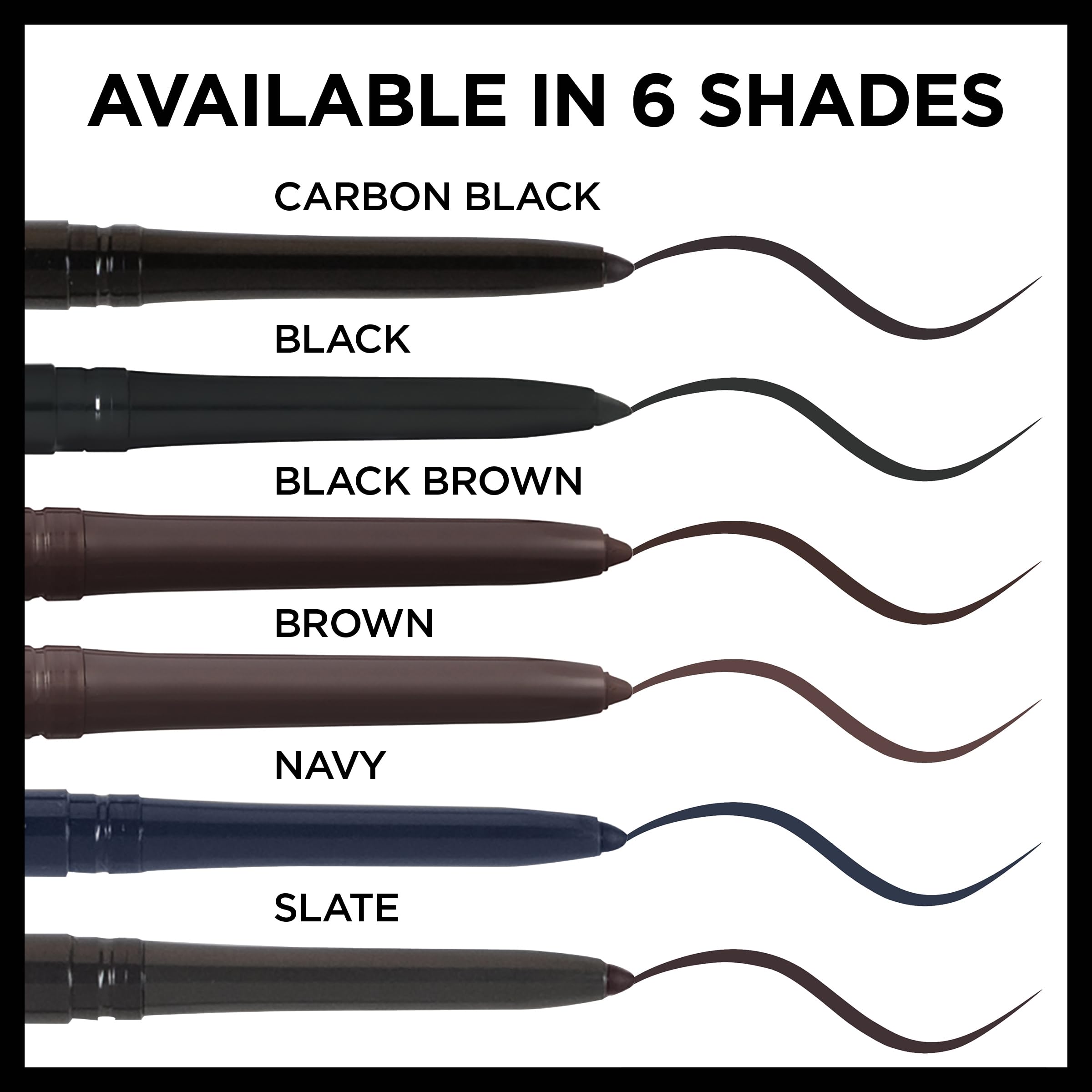 L’Oréal Paris Makeup Infallible Never Fail Original Mechanical Pencil Eyeliner with Built in Sharpener, Black Brown, 0.008 oz., 2 Count