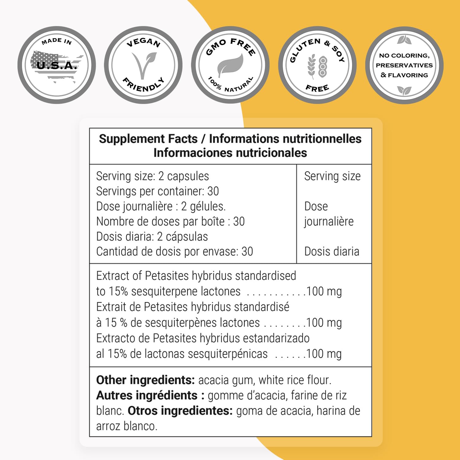 Supersmart - Butterbur Extract (High Potency) - 15% Sesquiterpenes - Natural Herb Supplement | Non-GMO & Gluten Free - 60 Vegetarian Capsules