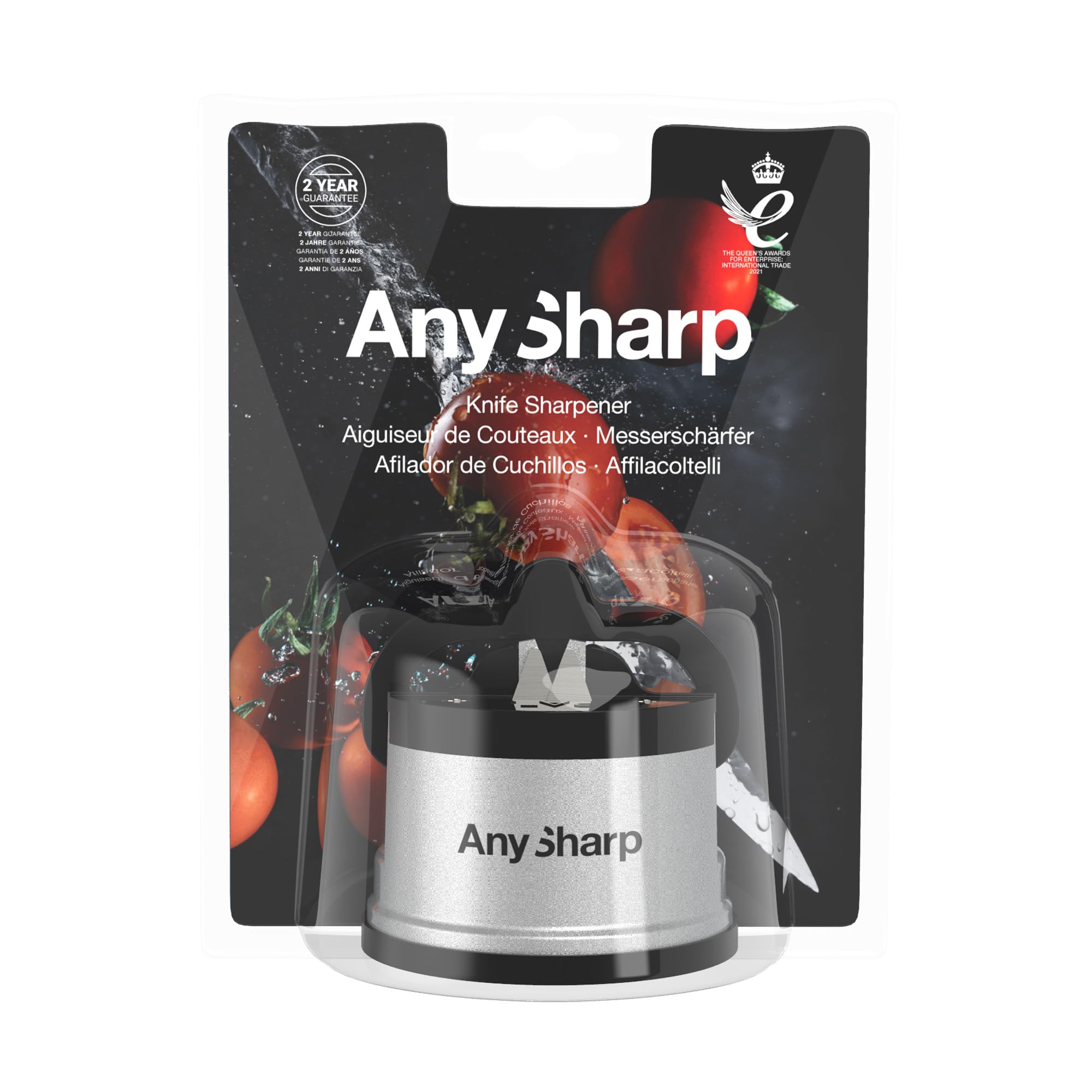 AnySharp Global Knife Sharpener, One Size, Silver