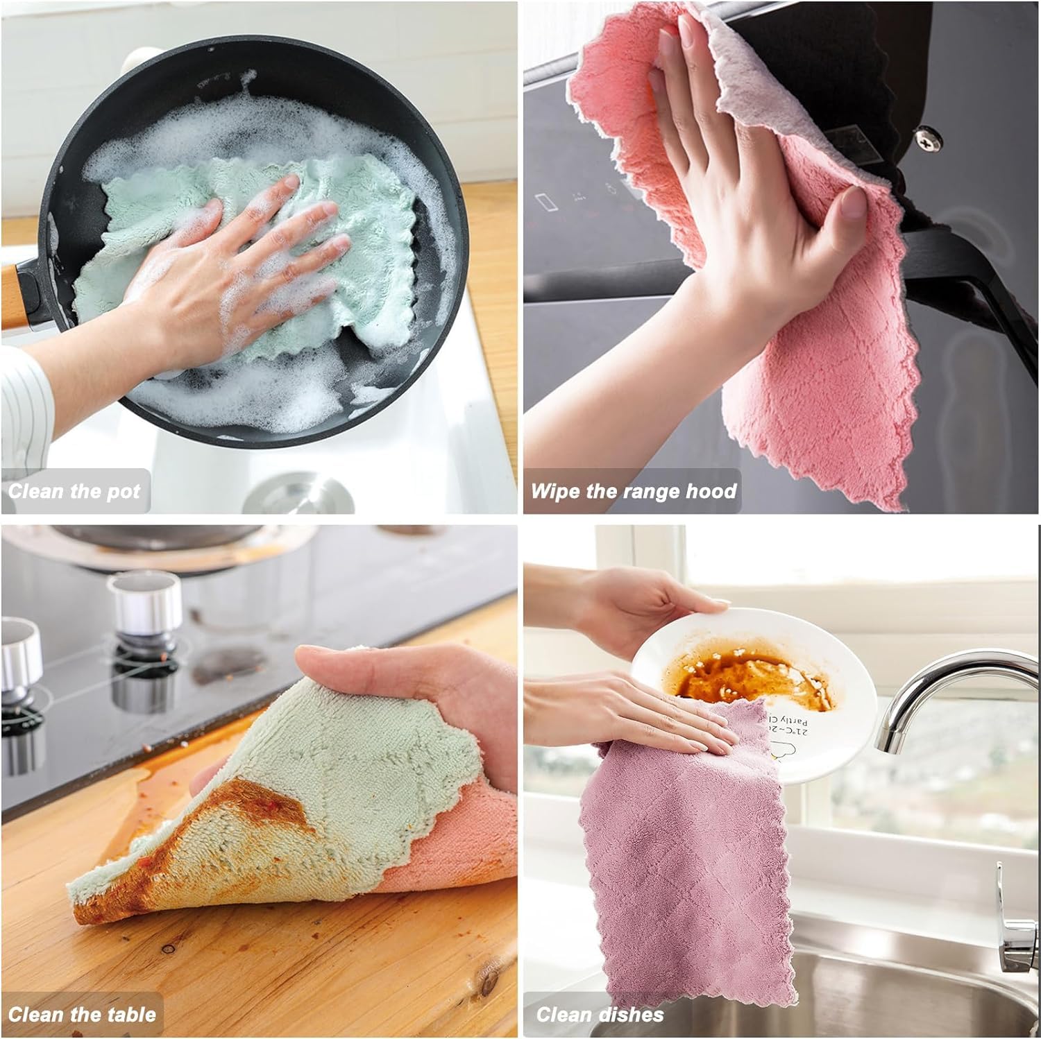 36 Pack Cleaning Cloth Kitchen Cloth, Dish Towels Super Absorbent Coral Velvet Dishtowels, Microfiber Premium Soft Tea Towels, Quick Dry Rags, Multipurpose Reusable Washcloths, Non-Stick Oil Cloths.