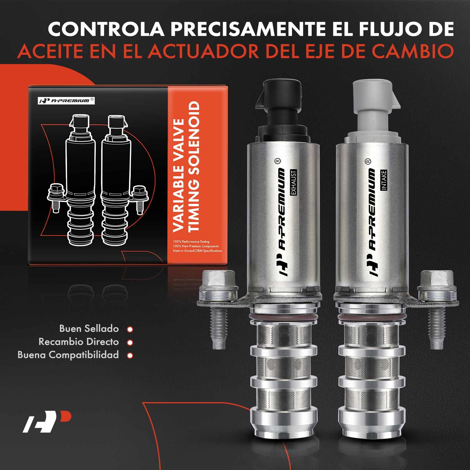 A-Premium VVT Intake & Exhaust Camshaft Position Actuator Solenoid Valve Kit Compatible with Chevy GMC Equinox Malibu Cobalt HHR Terrain Buick Pontiac Saturn 2.0L 2.2L 2.4L Replaces# 12655421 12655420