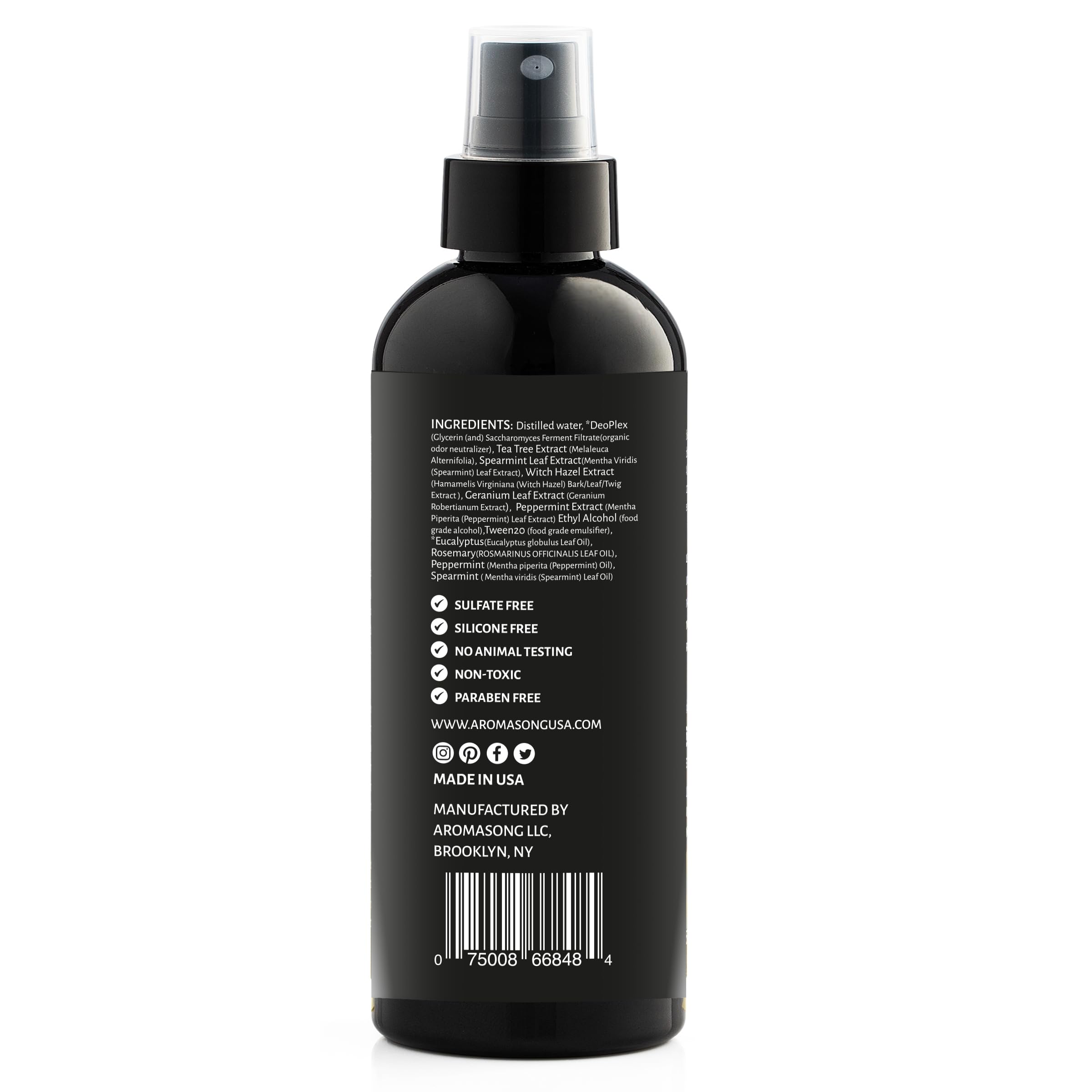 Aromasong Natural Shoe Deodorizer and Foot Spray - 24-Hour Freshness Foot Odor Eliminator for Feet - Extra Strength Fresher for Smelly Shoes & Stinky Feet Spray with Refreshing Scent, 4oz