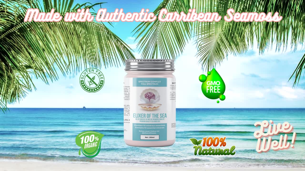 FullSpectrum Sea Moss Gel Made from Carribbean Seamoss Blend of Gold, Green and Purple Seamoss ] Wildcrafted Organic Premium Quality Superfood
