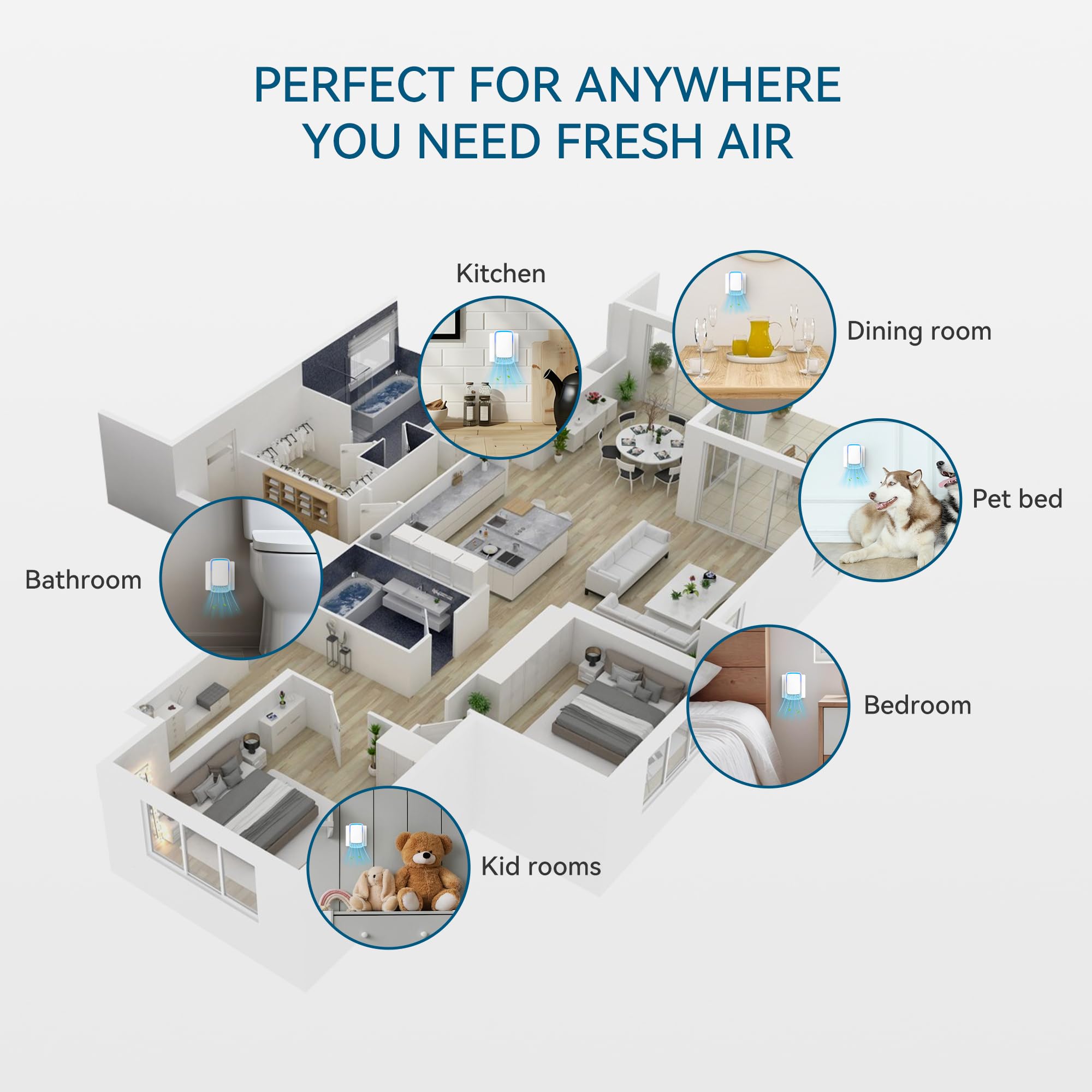 Air Ionizers for Home, Plug In Negative Ion for Bedroom, Study, Office, Gym, Hotel, Kitchen, Mini Air Cleaner (4 Pack)