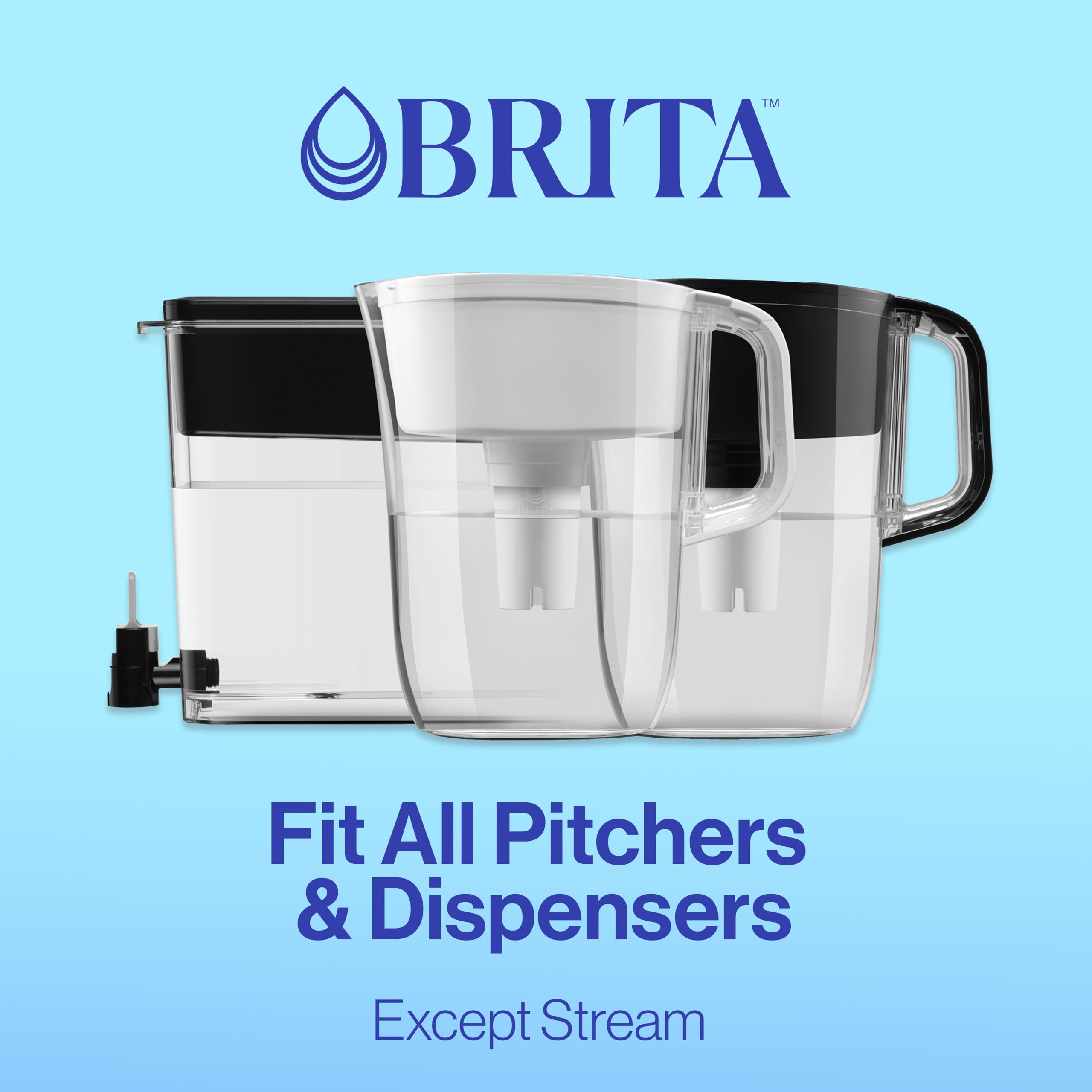 Brita Plus Water Filter, BPA-Free, High-Density Replacement Filter for Pitchers and Dispensers, Reduces 2x Contaminants*, Lasts Two Months or 40 Gallons, Includes 2 Filters