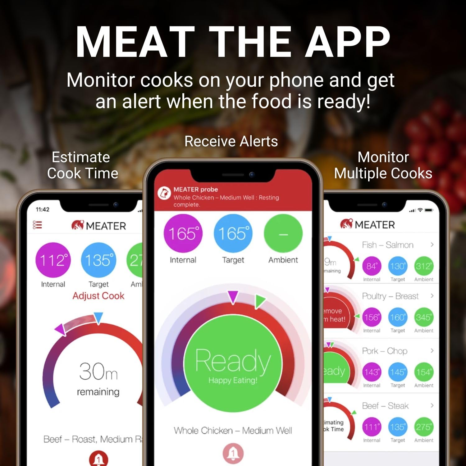 MEATER Plus: Wireless Smart Meat Thermometer with Bluetooth | Long Range | Measures Internal & Ambient Temp | for BBQ, Oven, Grill, Kitchen, Smoker, Rotisserie