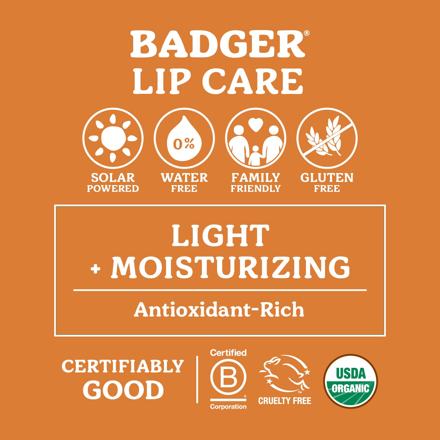 Badger - Classic Lip Balm, Unscented, Made with Organic Olive Oil, Beeswax & Rosemary, Certified Organic, Moisturizing Lip Balm, 0.15 oz (4 Pack)