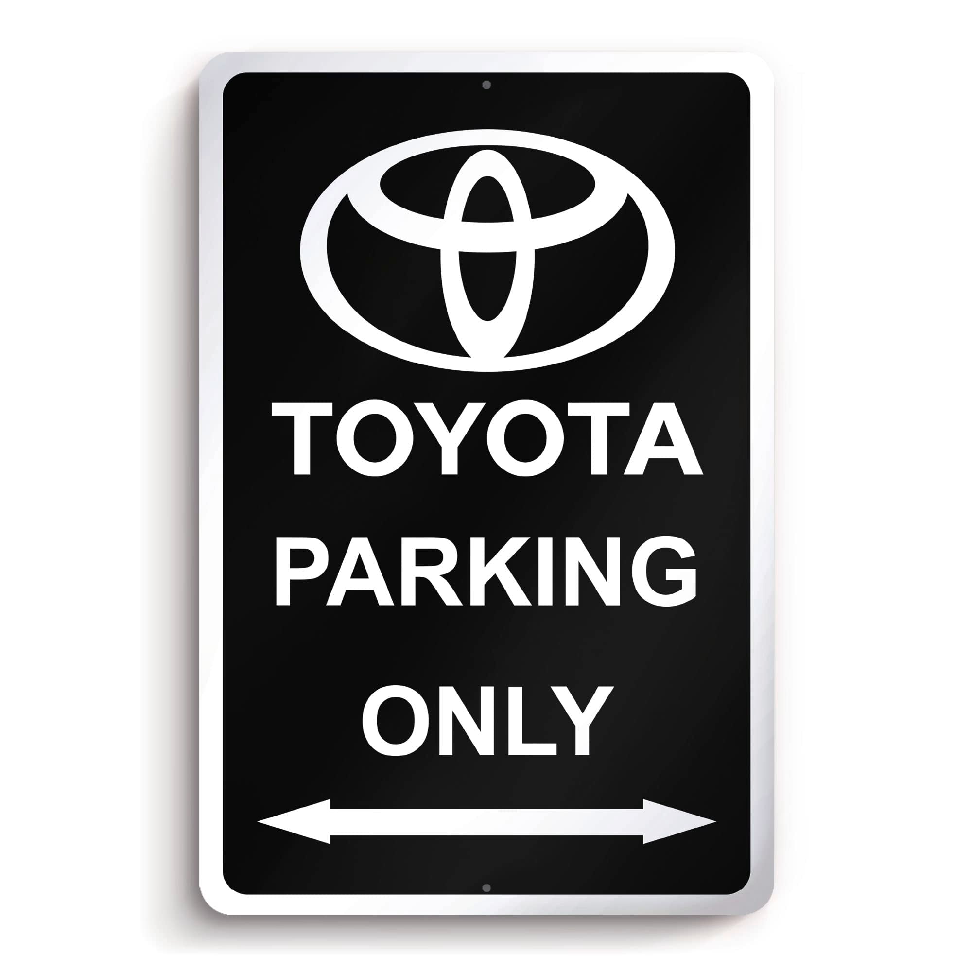 Toyota Parking Only Sign - 8x12 Aluminum Supra Gifts for Men - Black Toyota Signs for Garage, Bar, Man Cave