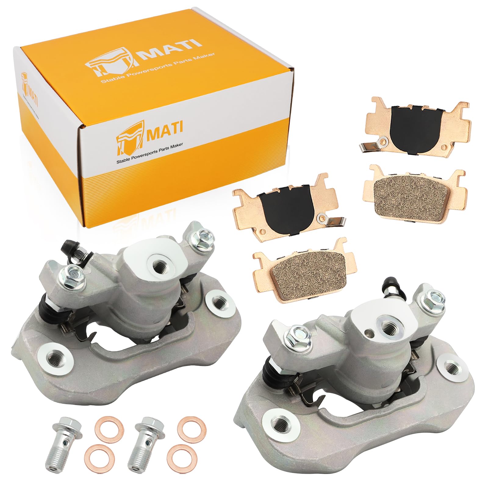 M MATI Rear Left & Right Disc Brake Caliper for Honda Pioneer 1000 Talon 1000 1000X 1000R SXS1000 2016-2023 with Sintered Pad 43150-HL4-A01 43250-HL4-A01 43150-HL6-A01 43250-HL6-A01