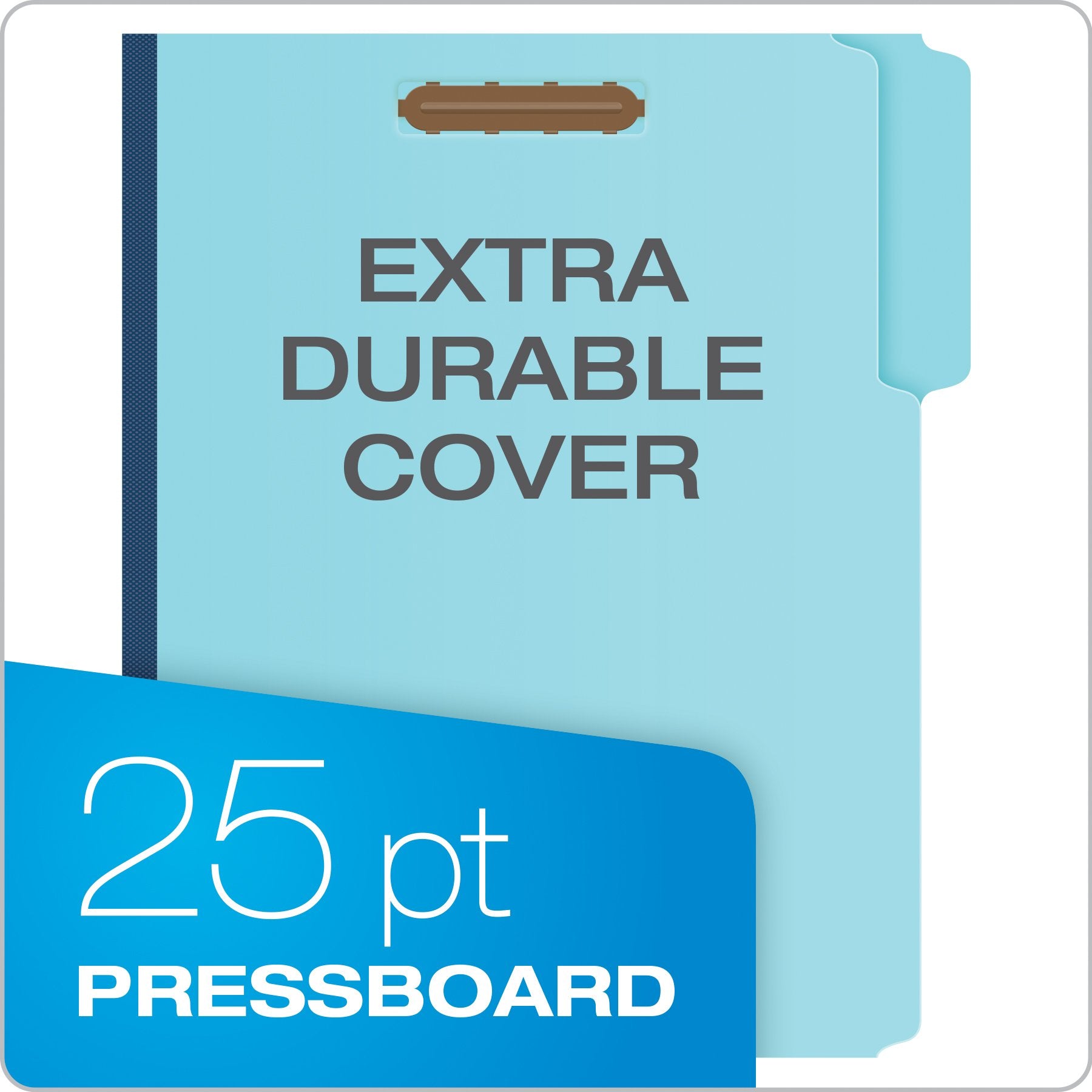 Pendaflex FP213 Pressboard Folders, 2 Fasteners, 1" Expansion, 1/3 Tab, Letter, Blue (Box of 25)