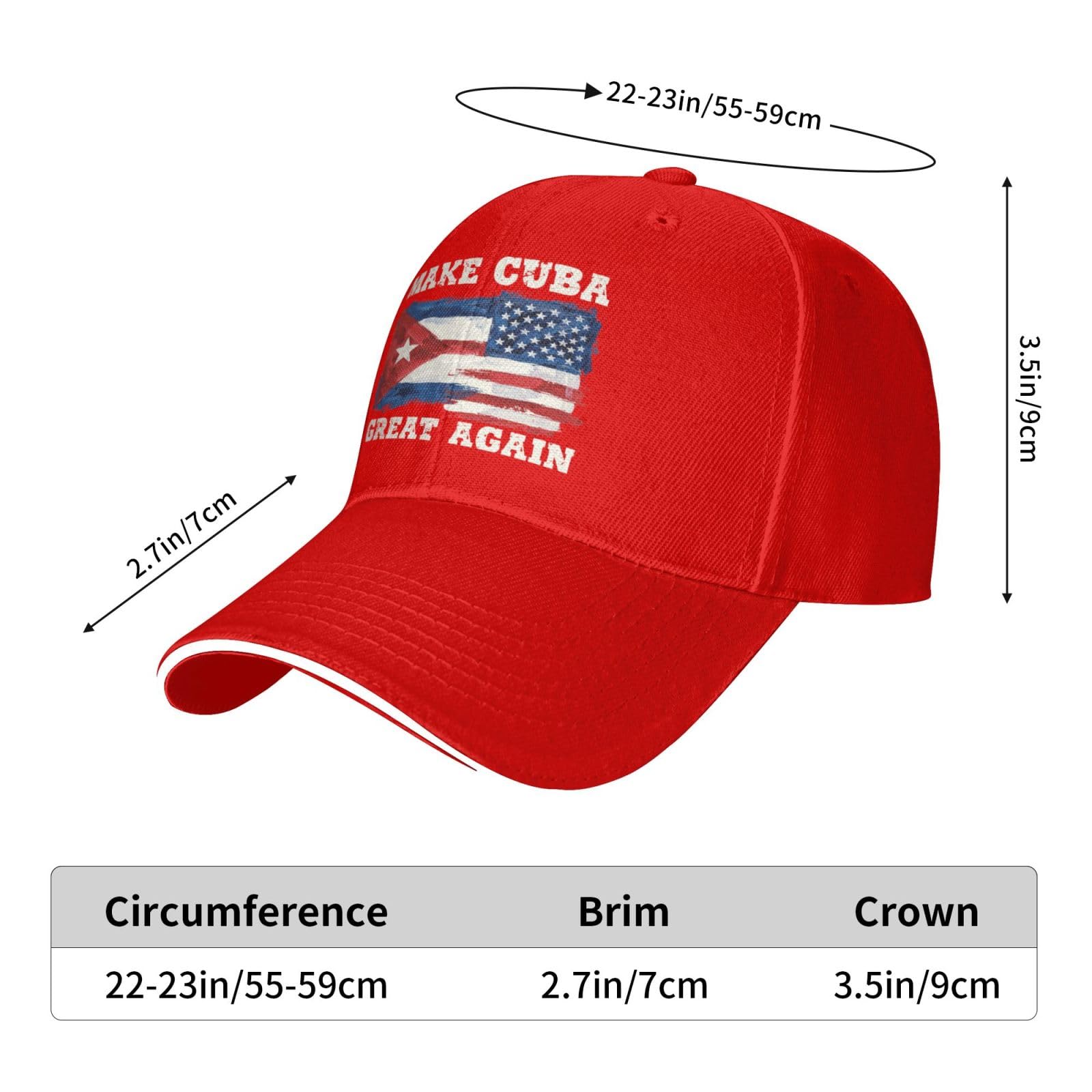 qwumub Make Cuba Great Again Supporter Baseball Cap Red