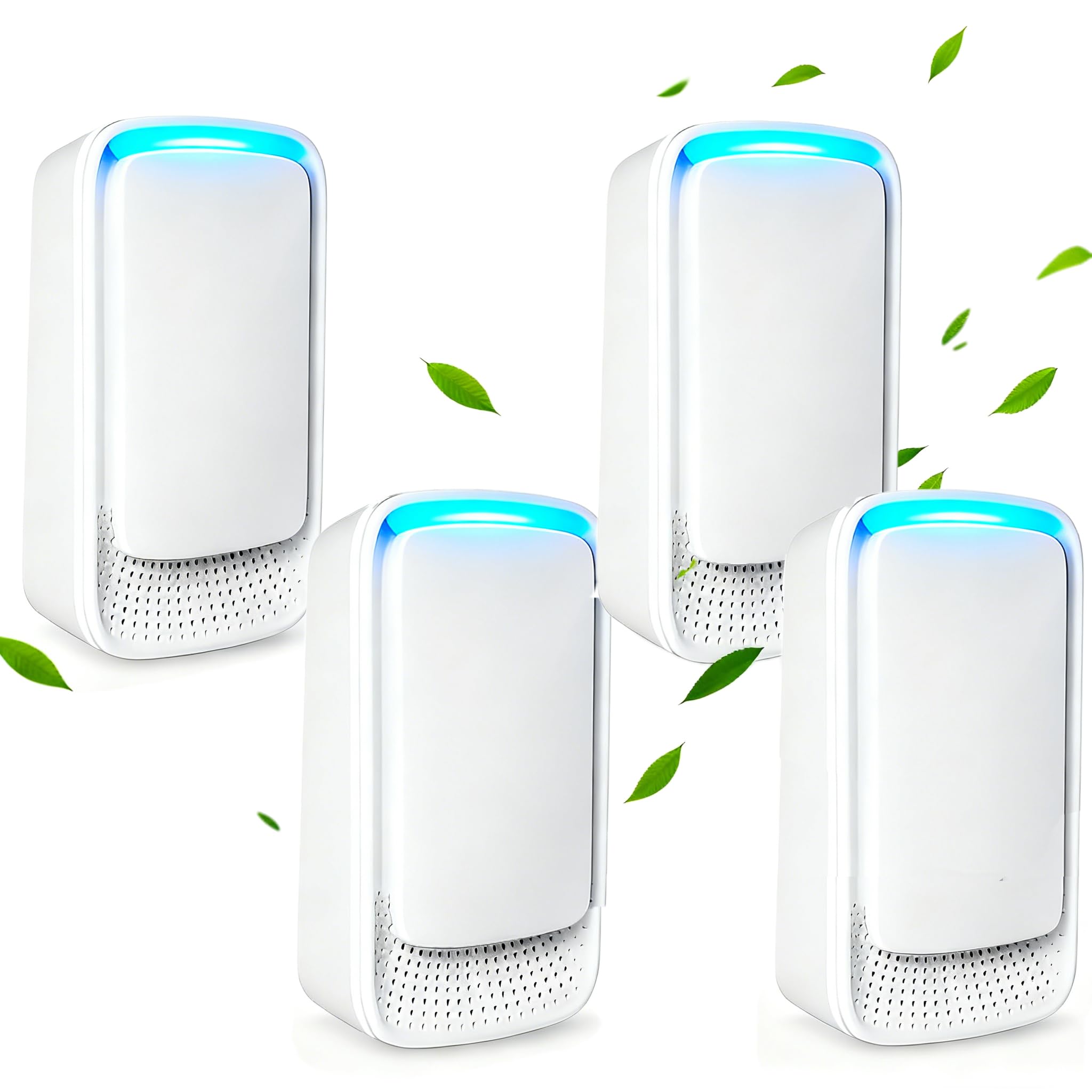 4 Pack Plug In Air Purifier, Negative Ion Filtration System, Quiet Ionic Air Purifiers for Home Bedroom, Mini Portable Air Filter for Kitchen, Basement, Odor, Pets Smell