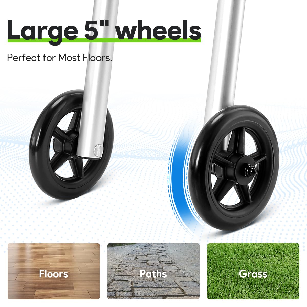 Delog Narrow Walkers for Seniors, Small Walkers for Seniors Tight Spaces Support Up to 350lbs, Standard Walkers for Adults