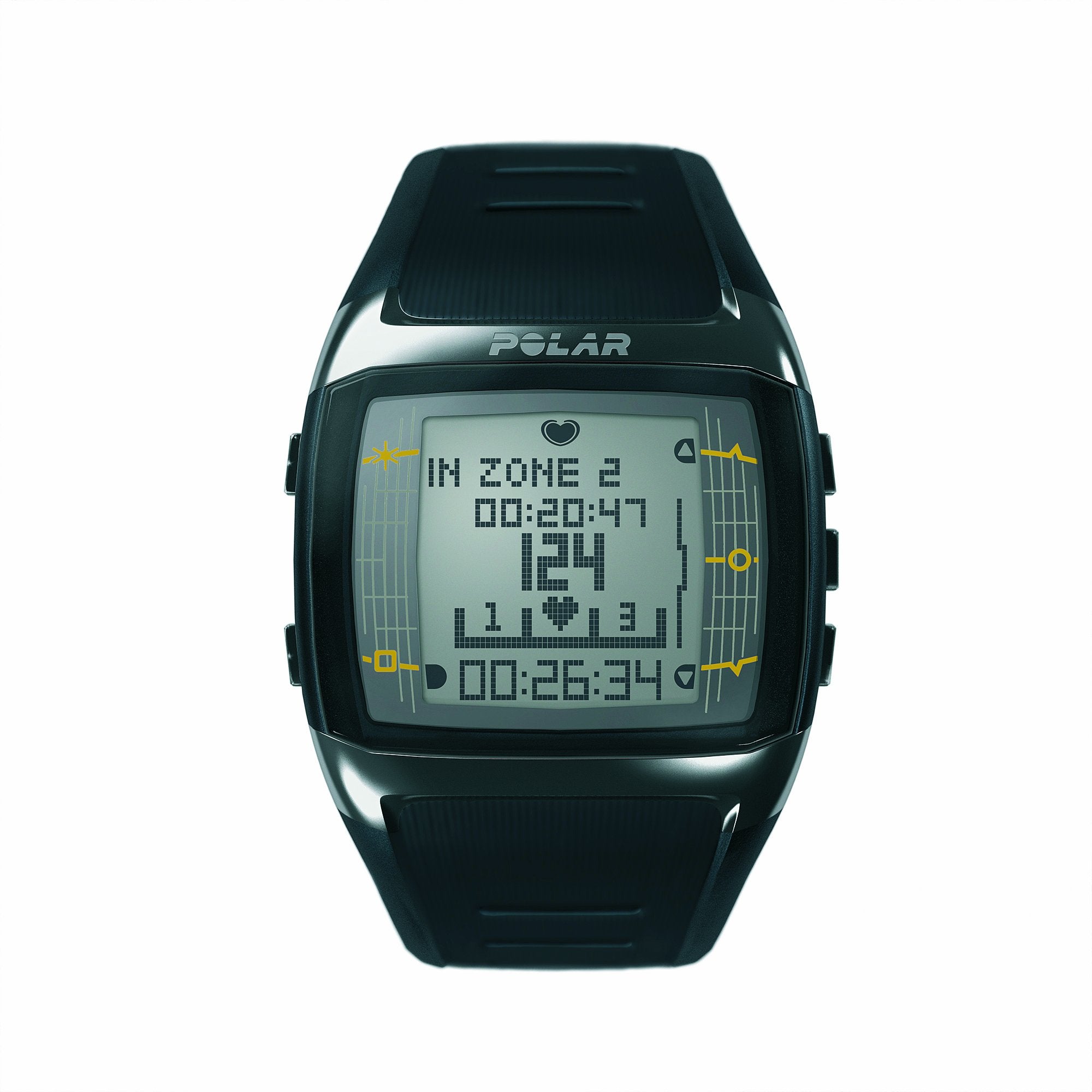 POLAR FT60 Men's Heart Rate Monitor Watch (Black with White Display)