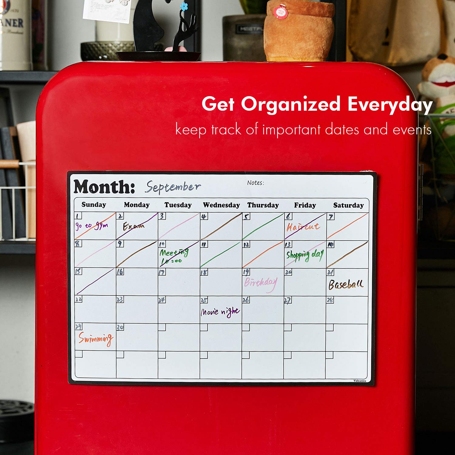 Fridge Calendar Magnetic Dry Erase Calendar Whiteboard Calendar for Refrigerator Planners 16.9 Inches X 11.8 Inches