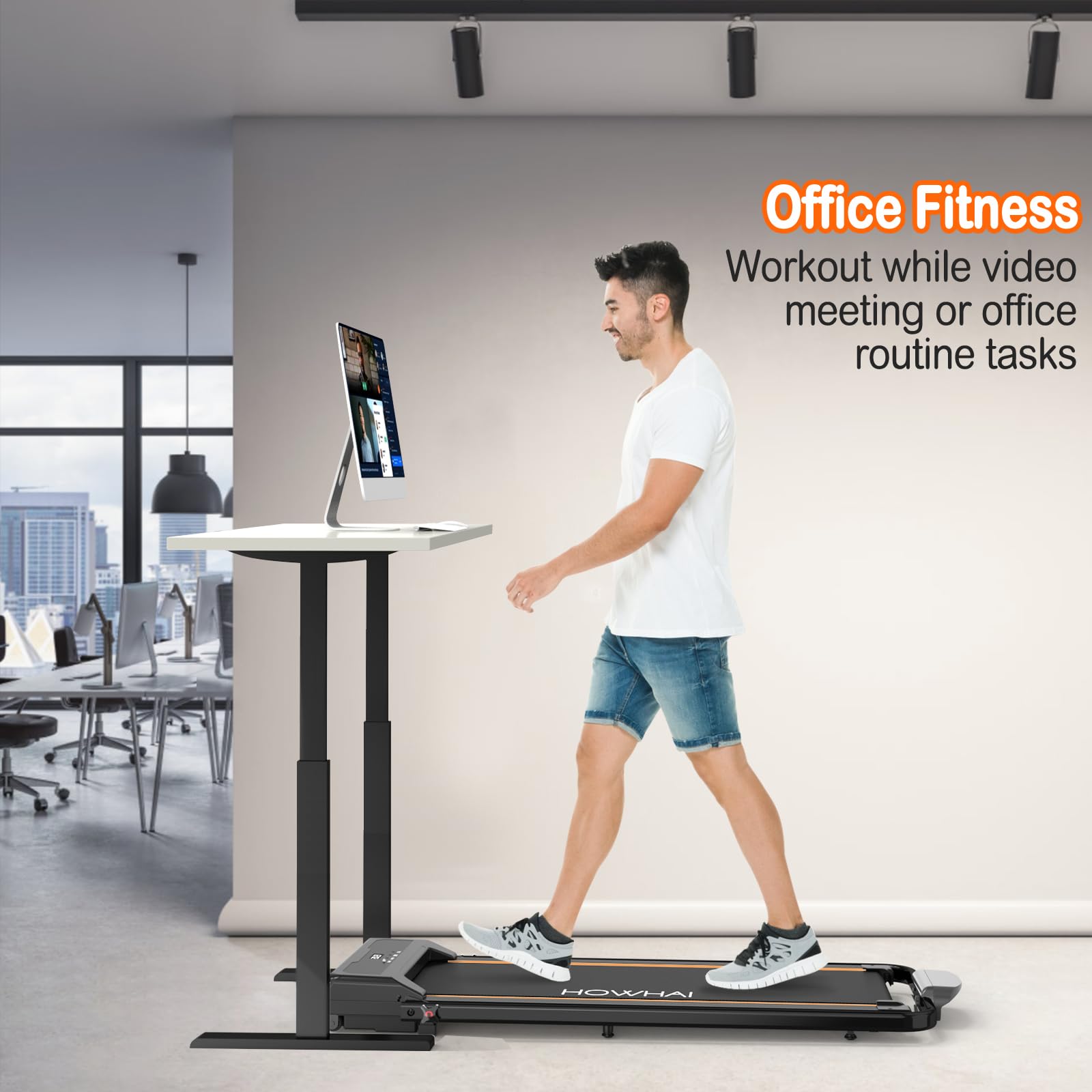 HOWHAI Treadmill, Walking Pad, Treadmills for Home Foldable with Handle Bar, 6.2 MPH Running Treadmill with Remote Control and LED Display, Running Machine for Home Office Use (300lbs Capacity)