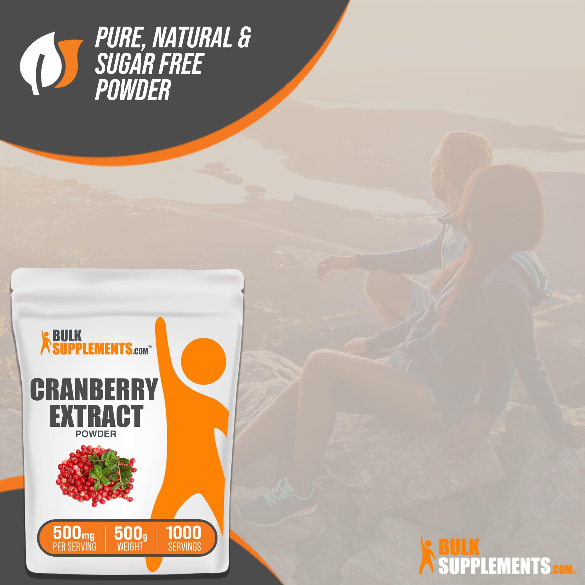 BulkSupplements.com Cranberry Extract Powder - Cranberry Supplements for Women & Men, Cranberry Extract 500mg - Vegan & Gluten Free, 500mg per Serving, 500g (1.1 lbs) (Pack of 1)