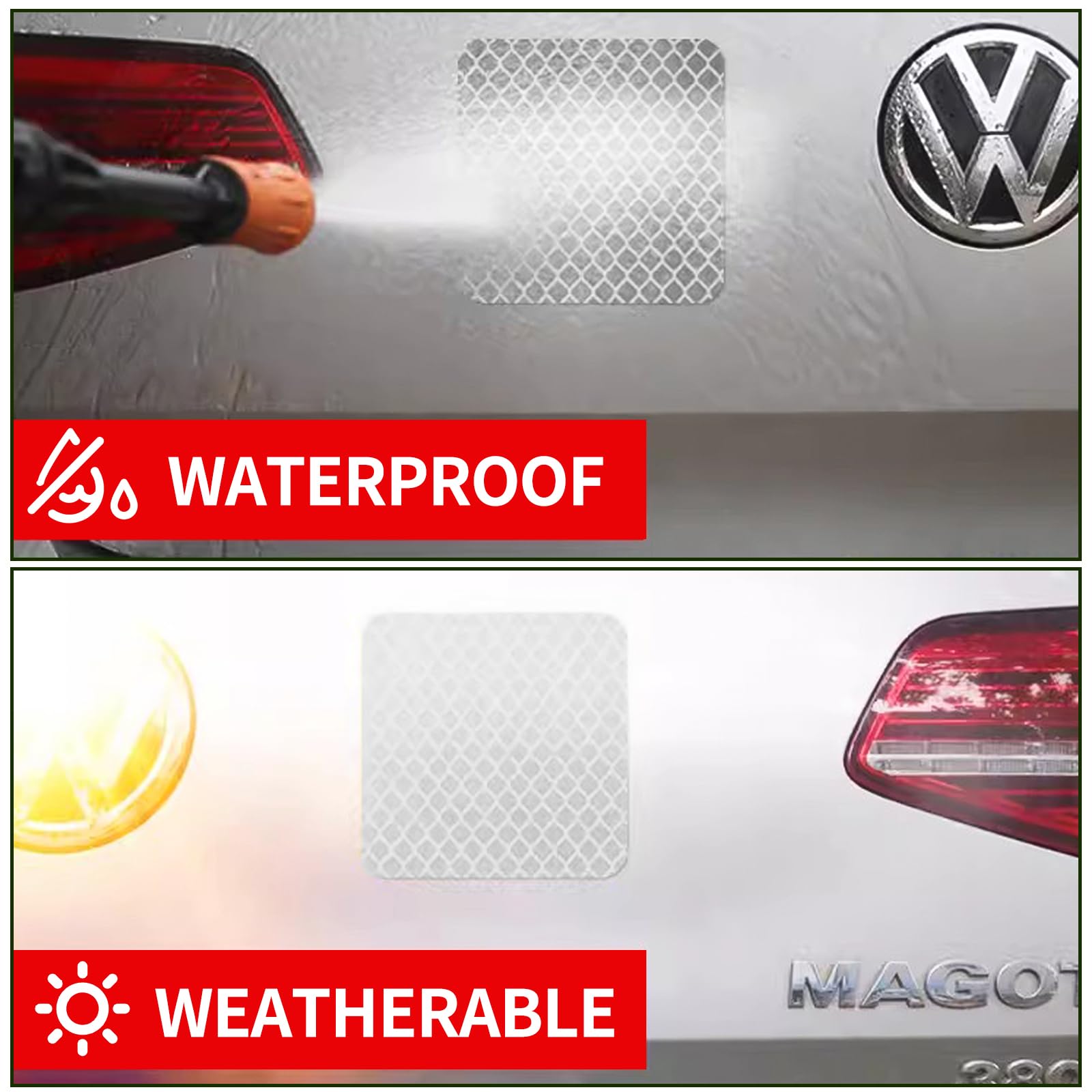 PHIXBEAR 20 Pcs Super Reflection Reflective Stickers Made of 3M DG3, Safety Reflective Tape for Car Bike Mailbox Helmet, White Reflective Tape Outdoor Waterproof 3.15" X 1.18"