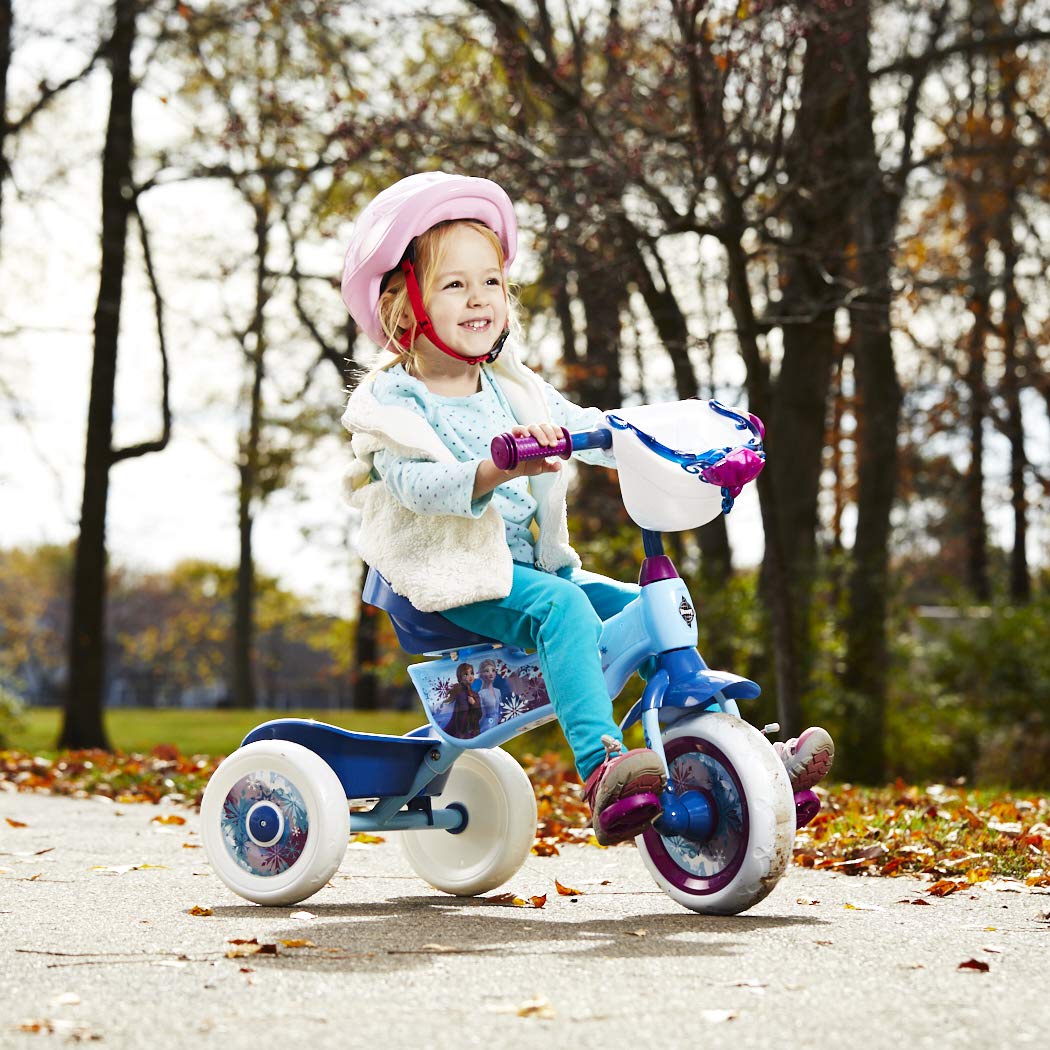 Huffy Disney Frozen 2 Girl's Trike, Ideal for Ages 3+, Anna, Elsa, and Olaf, Storage Bins for Snacks or Toys, Sturdy and Durable, Safe for Toddlers