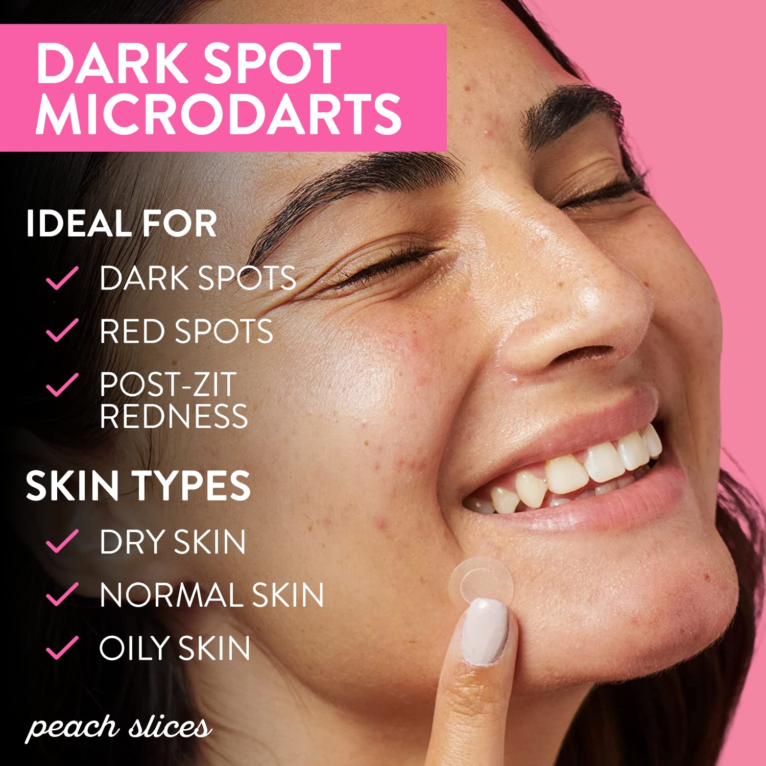 Peach Slices Dark Spot MicroDarts | For Dark Spots, Post-Blemish Redness | Self-Dissolving | Niacinamide, Vitamin C, Hyaluronic Acid, and Cica | Vegan | Cruelty Free | 9 Patches