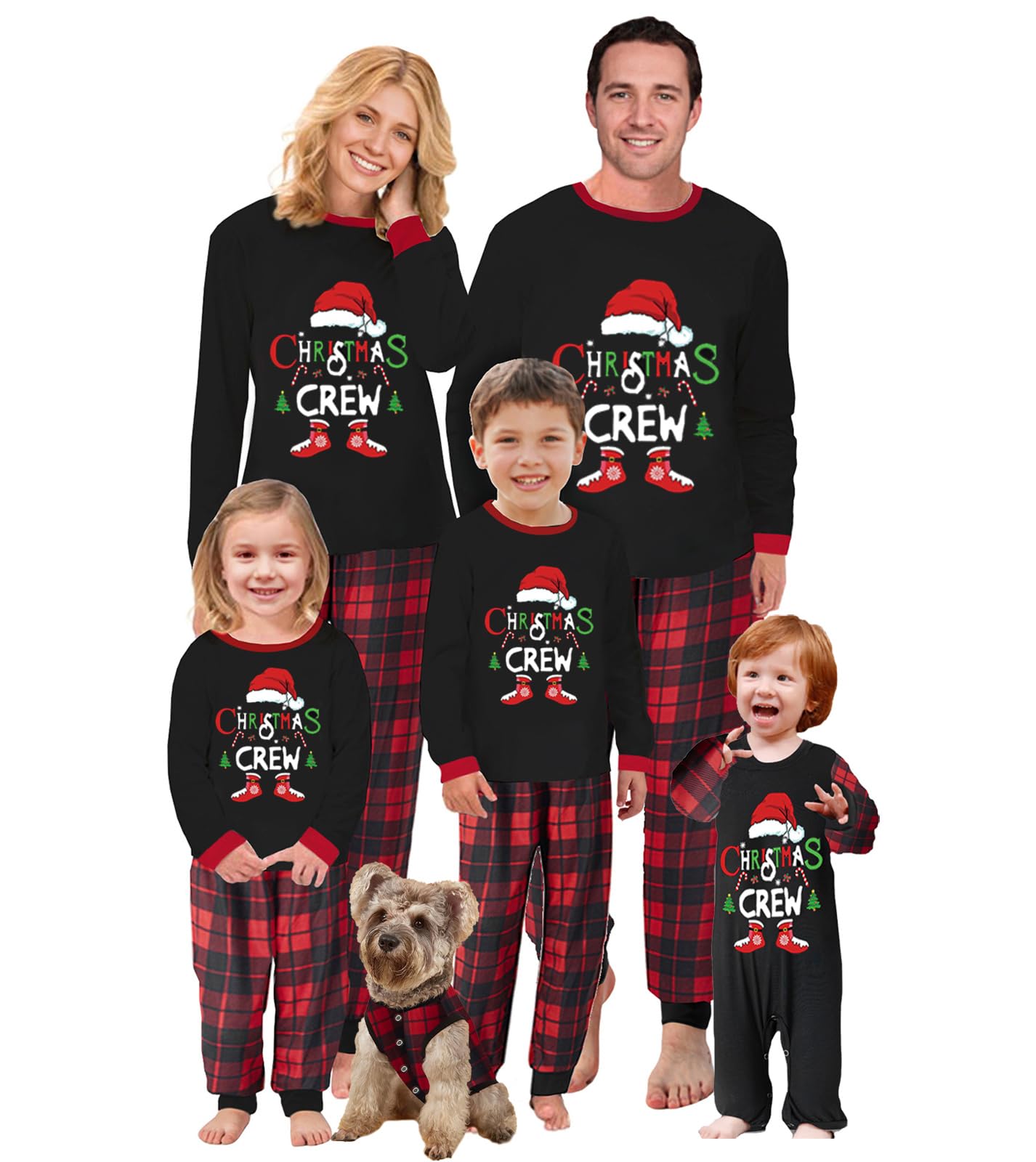 OAKFashion Christmas Family Pajamas Sets, Christmas Family Matching Pajamas Sleepwear Pjs Xmas Jammies Holiday(&b-11, Kids, 10 Years)