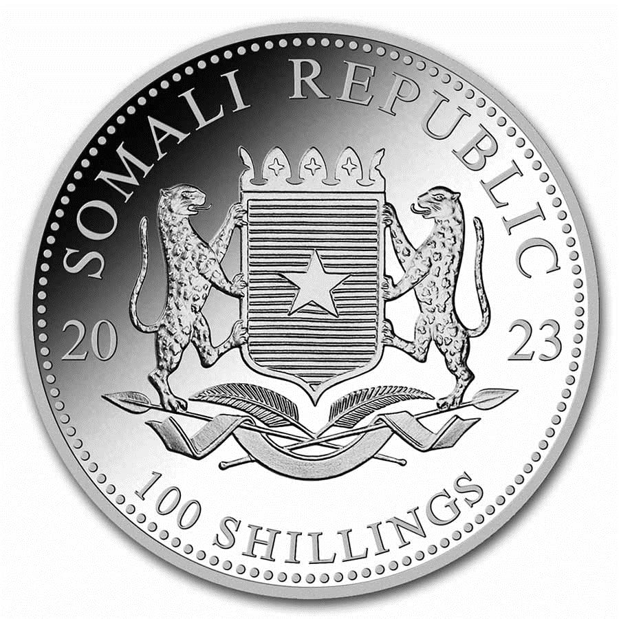 2023 - Somalian Elephant One Ounce Silver Coin Shilling Seller Uncirculated