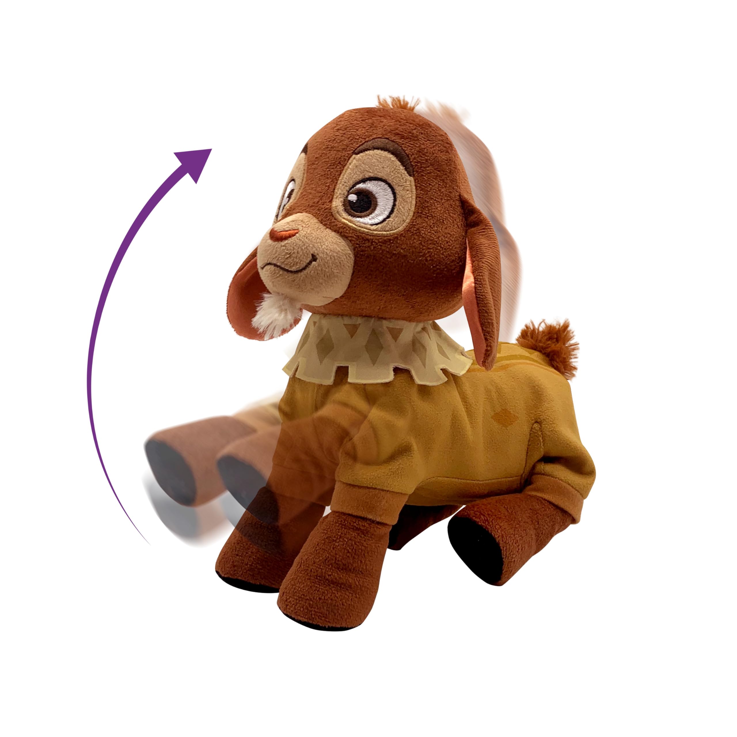 Disney Wish Walk 'n Talk Valentino Plush Fainting Goat, 11-Inch Stuffed Animal, Sounds and Motion, Kids Toys for Ages 3 Up by Just Play