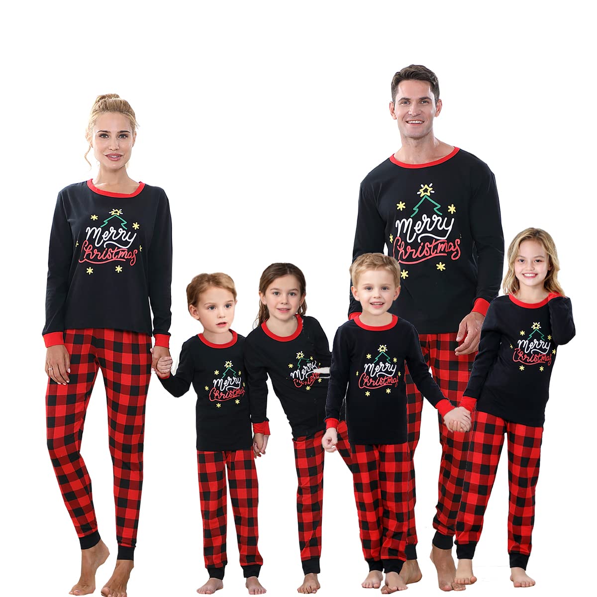 Joyond Kids Family Matching Christmas Holiday Sets, Snug Fit 100% Cotton, Adult,Men, Women, Big Kid, Toddler,Pajama Set, Warm Merry Christmas Tree, M