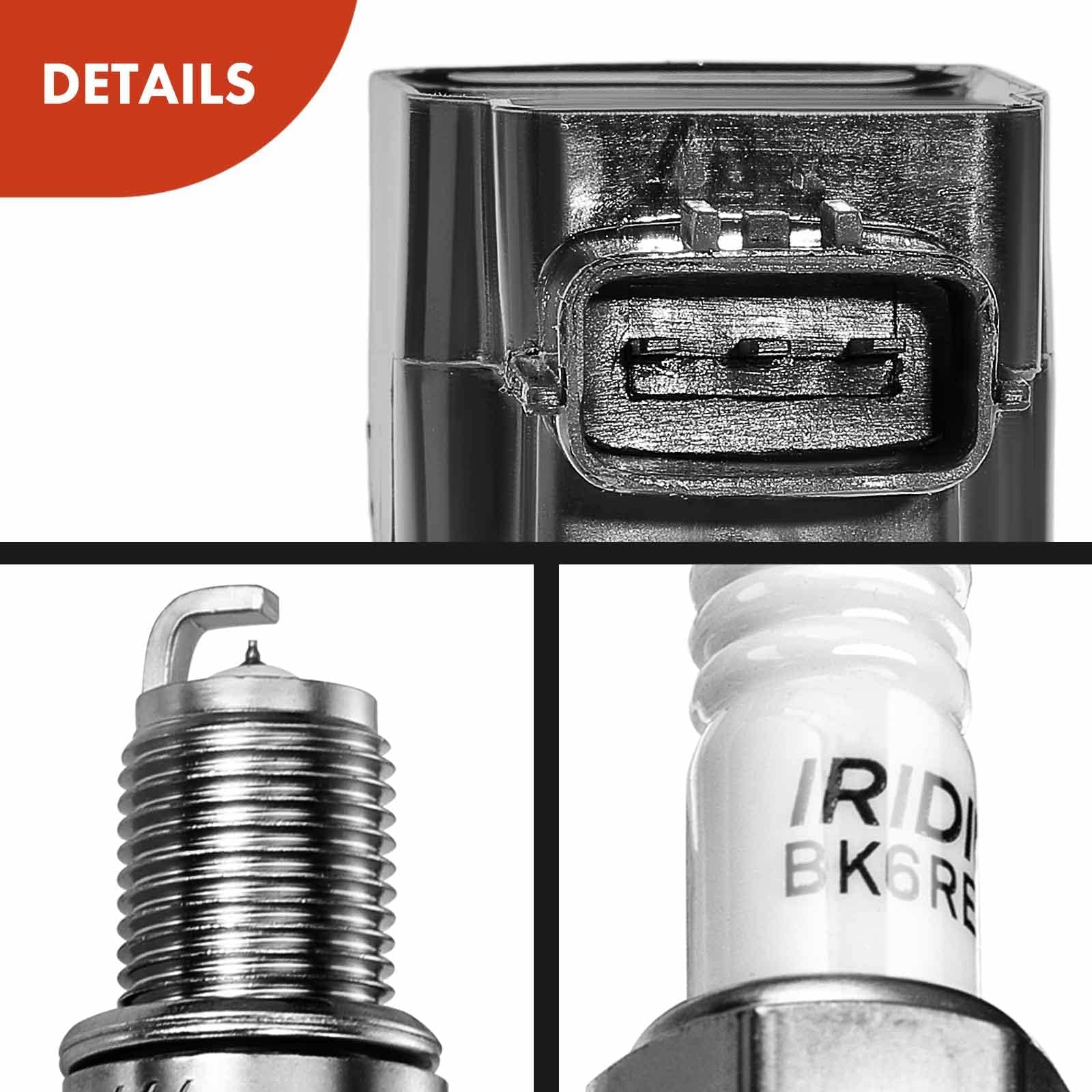 A-Premium Ignition Coils and Spark Plugs Kits Compatible with Nissan Juke 2011-2017 L4 1.6L