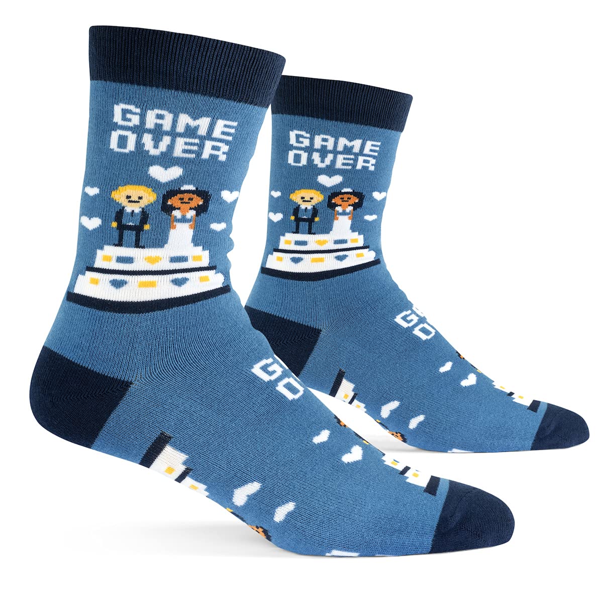 Lavley Funny Wedding Socks For Men and Women - Gifts For Groom, Groomsmen, Bride, Bridesmaids and Wedding Party (Game Over)