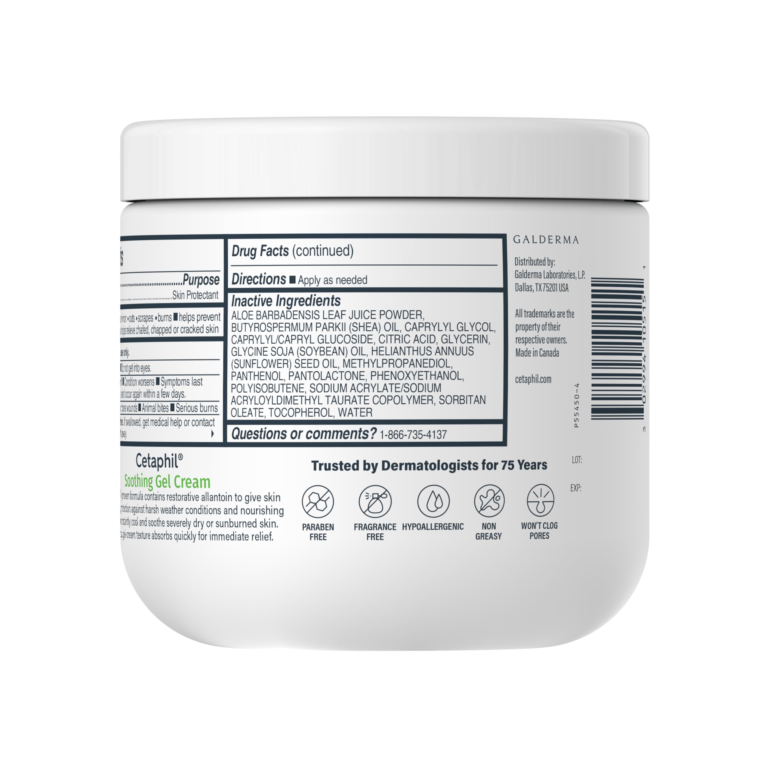 Cetaphil Soothing Gel-Cream with Aloe Instantly Soothes and Hydrates Sensitive Skin, Fragrance and Paraben Free, 16 oz