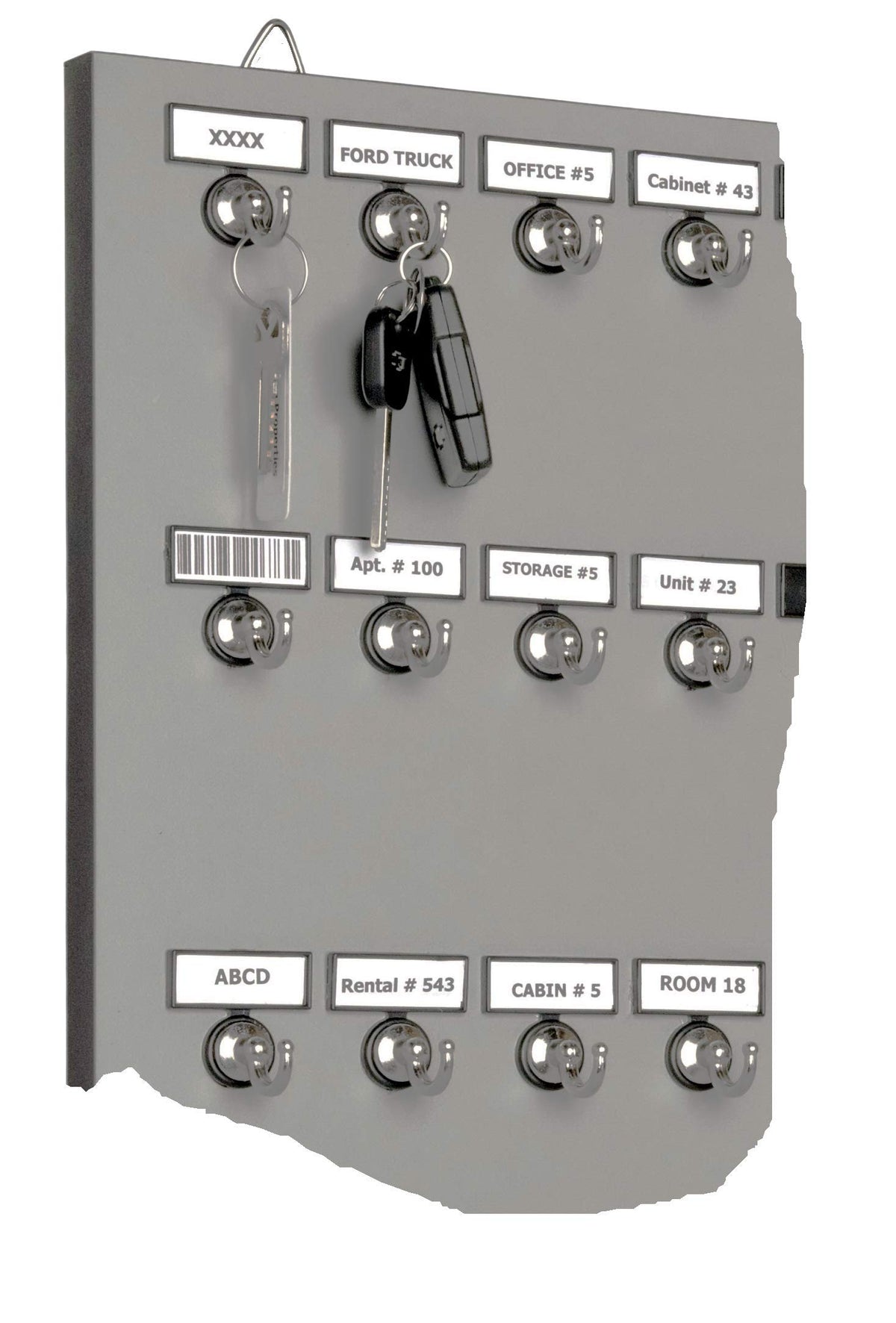 KEY RACK, KEY ORGANIZER, # 75MGN with 75 Bolted Metal Hooks & Nameplat